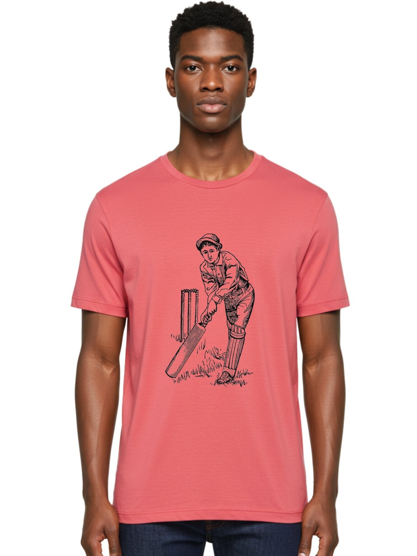 The Classic Batsman Men'S Graphic Tee, 100% Cotton, Comfortable Casual Summer Wear, Machine Washable, Cricket Player, Cricket Batsman, Cricket Bat, Cricket Wicket, Playing Cricket, Cricket Stance, Cricket Gear Aae697 29