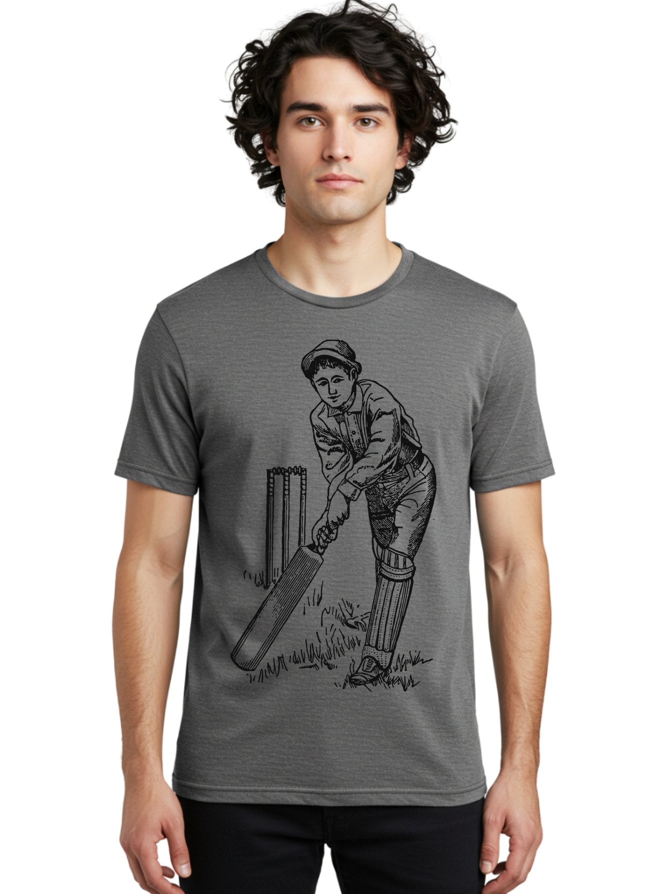 The Classic Batsman Men'S Graphic Tee, 100% Cotton, Comfortable Casual Summer Wear, Machine Washable, Cricket Player, Cricket Batsman, Cricket Bat, Cricket Wicket, Playing Cricket, Cricket Stance, Cricket Gear Aae697 20