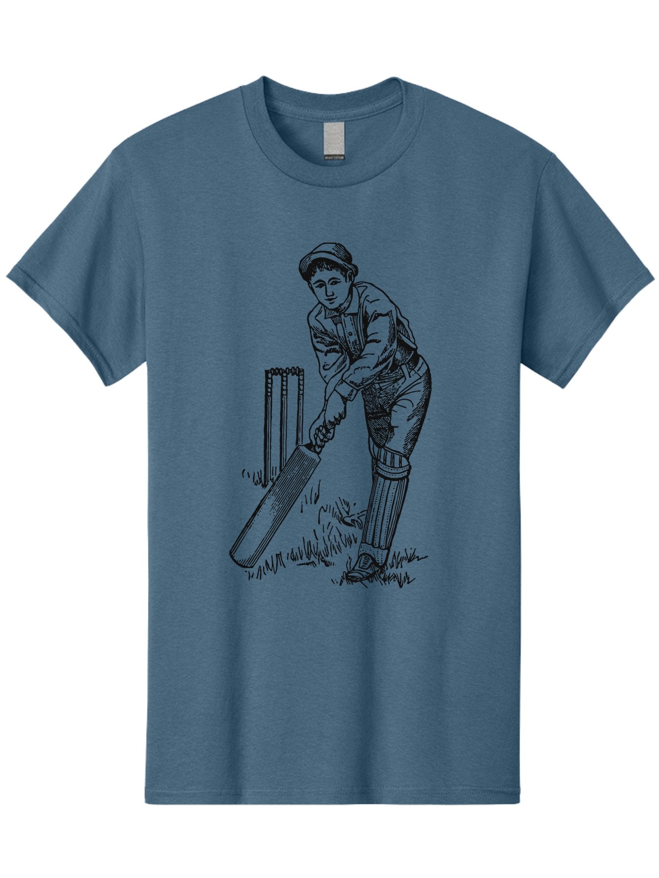 The Classic Batsman Men'S Graphic Tee, 100% Cotton, Comfortable Casual Summer Wear, Machine Washable, Cricket Player, Cricket Batsman, Cricket Bat, Cricket Wicket, Playing Cricket, Cricket Stance, Cricket Gear Aae697 5