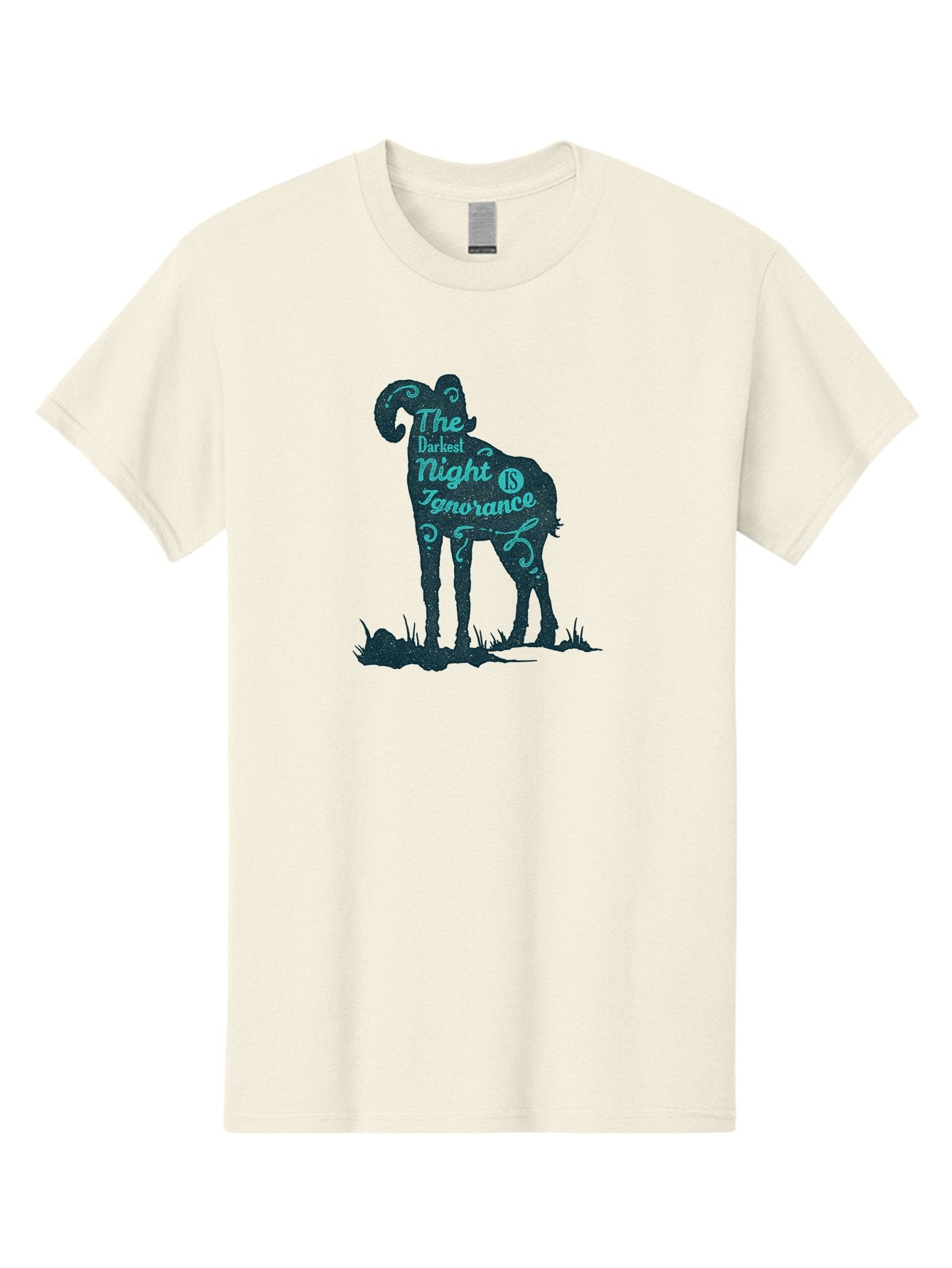 The Darkest Night Men'S Graphic Tee, 100% Cotton, Comfortable Casual Summer Wear, Machine Washable, Ram Silhouette, Inspirational Quote, Typography Art, Motivational Words, Dark Mode, Abstract Design, Symbolic Animal Aae700 8