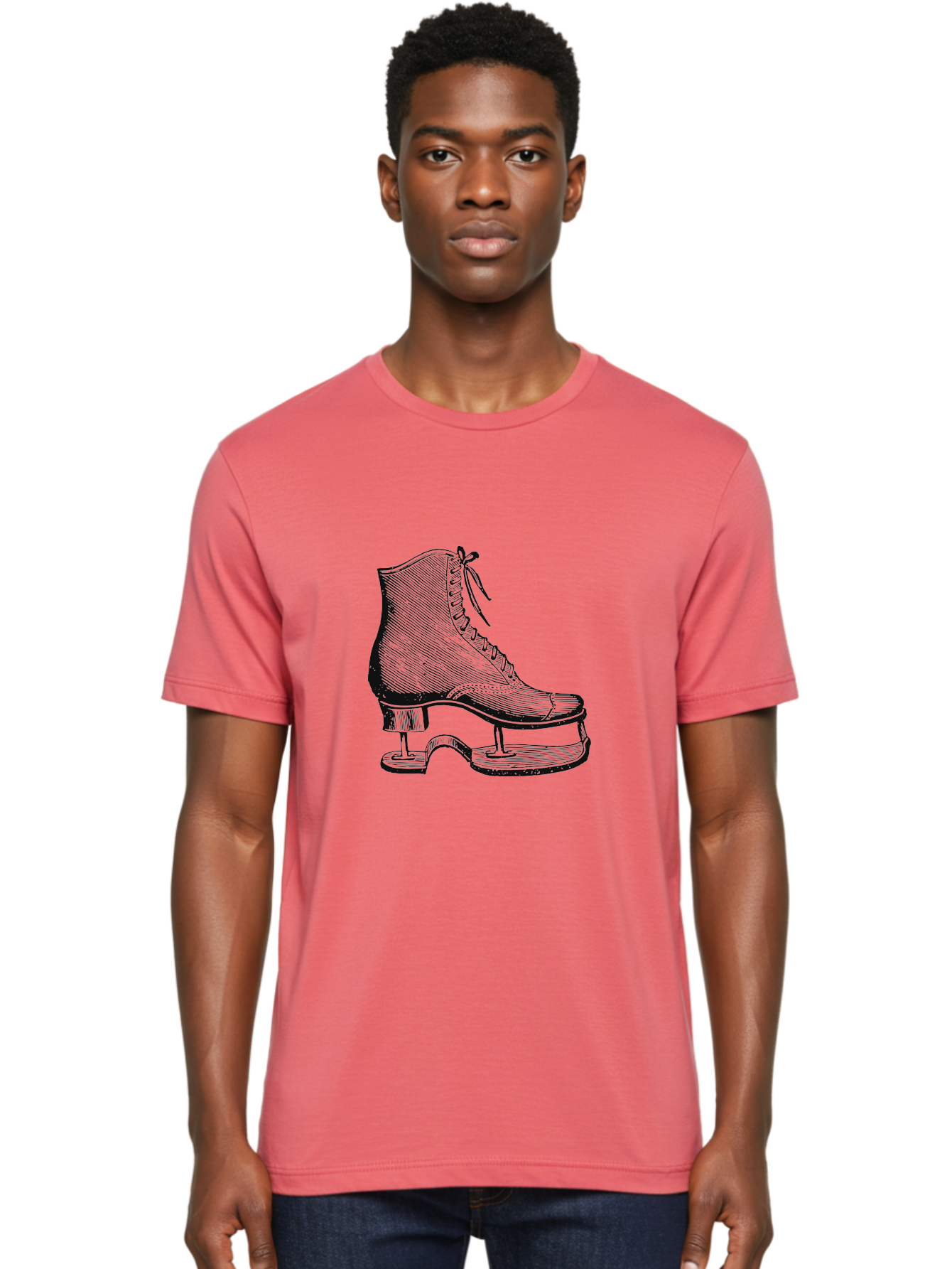 The Frozen Classic Men'S Graphic Tee, 100% Cotton, Comfortable Casual Summer Wear, Machine Washable, Ice Skate, Vintage Illustration, Lace-Up Boot, Ice Skating, Winter Sports, Classic Design, Retro Style, Frozen Fun Aae704 10
