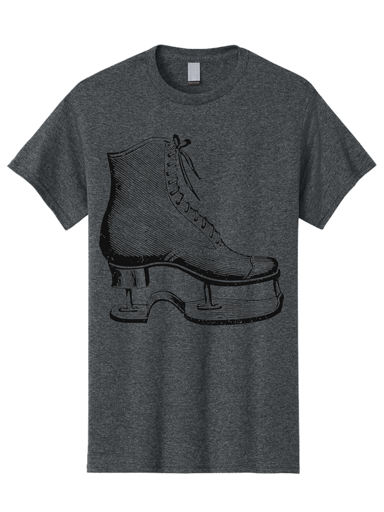 The Frozen Classic Men'S Graphic Tee, 100% Cotton, Comfortable Casual Summer Wear, Machine Washable, Ice Skate, Vintage Illustration, Lace-Up Boot, Ice Skating, Winter Sports, Classic Design, Retro Style, Frozen Fun Aae704 25