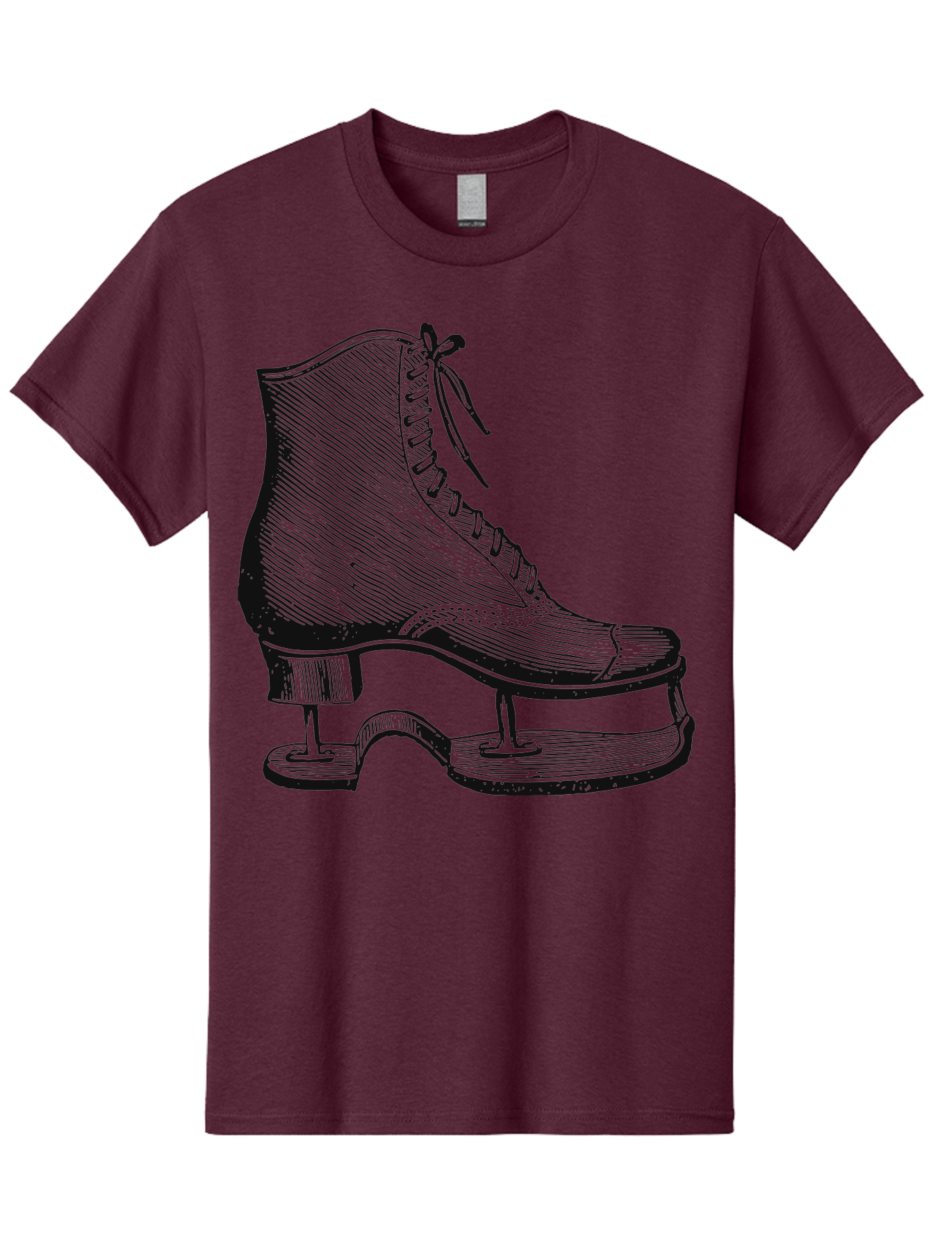 The Frozen Classic Men'S Graphic Tee, 100% Cotton, Comfortable Casual Summer Wear, Machine Washable, Ice Skate, Vintage Illustration, Lace-Up Boot, Ice Skating, Winter Sports, Classic Design, Retro Style, Frozen Fun Aae704 11