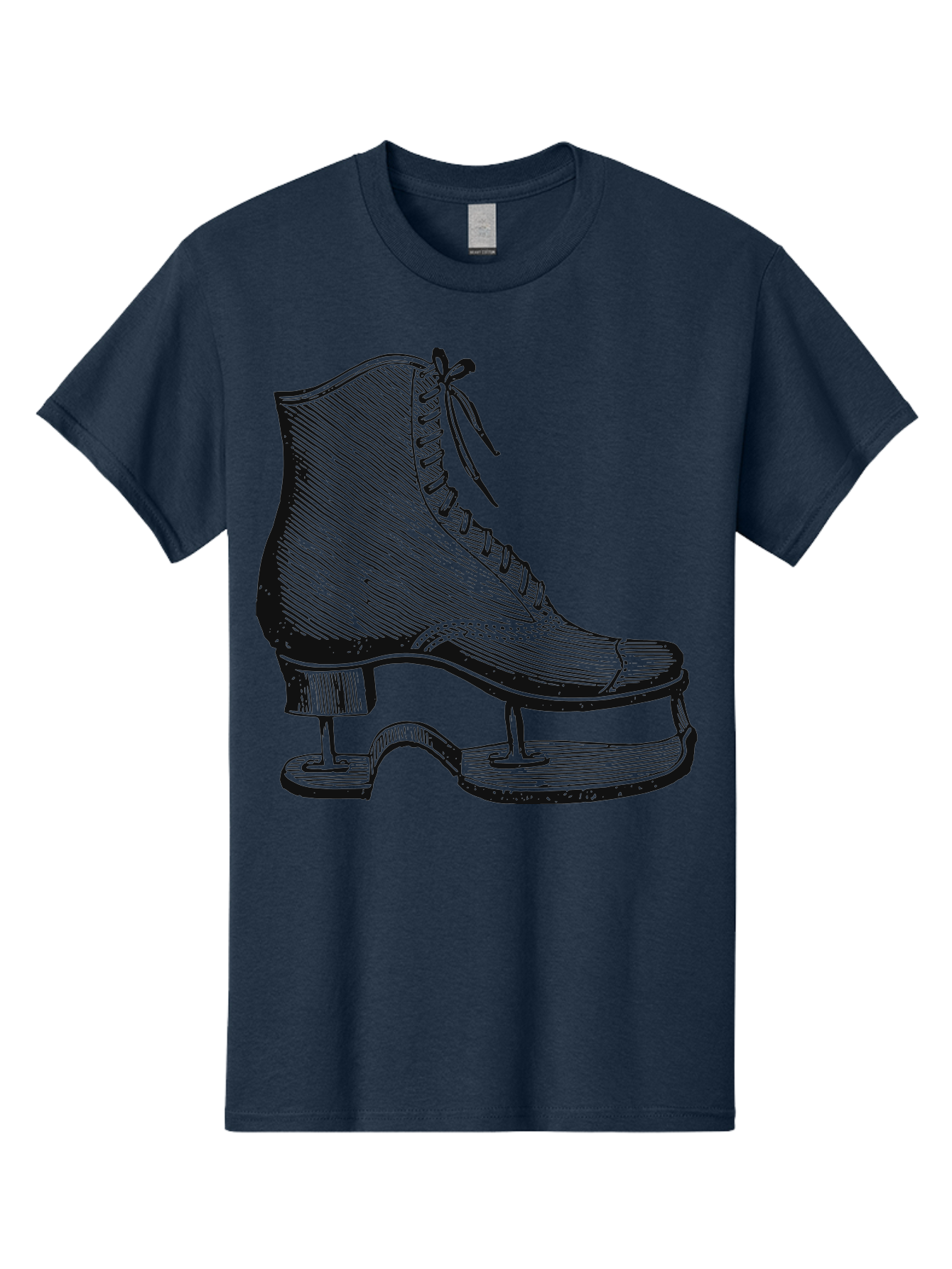 The Frozen Classic Men'S Graphic Tee, 100% Cotton, Comfortable Casual Summer Wear, Machine Washable, Ice Skate, Vintage Illustration, Lace-Up Boot, Ice Skating, Winter Sports, Classic Design, Retro Style, Frozen Fun Aae704