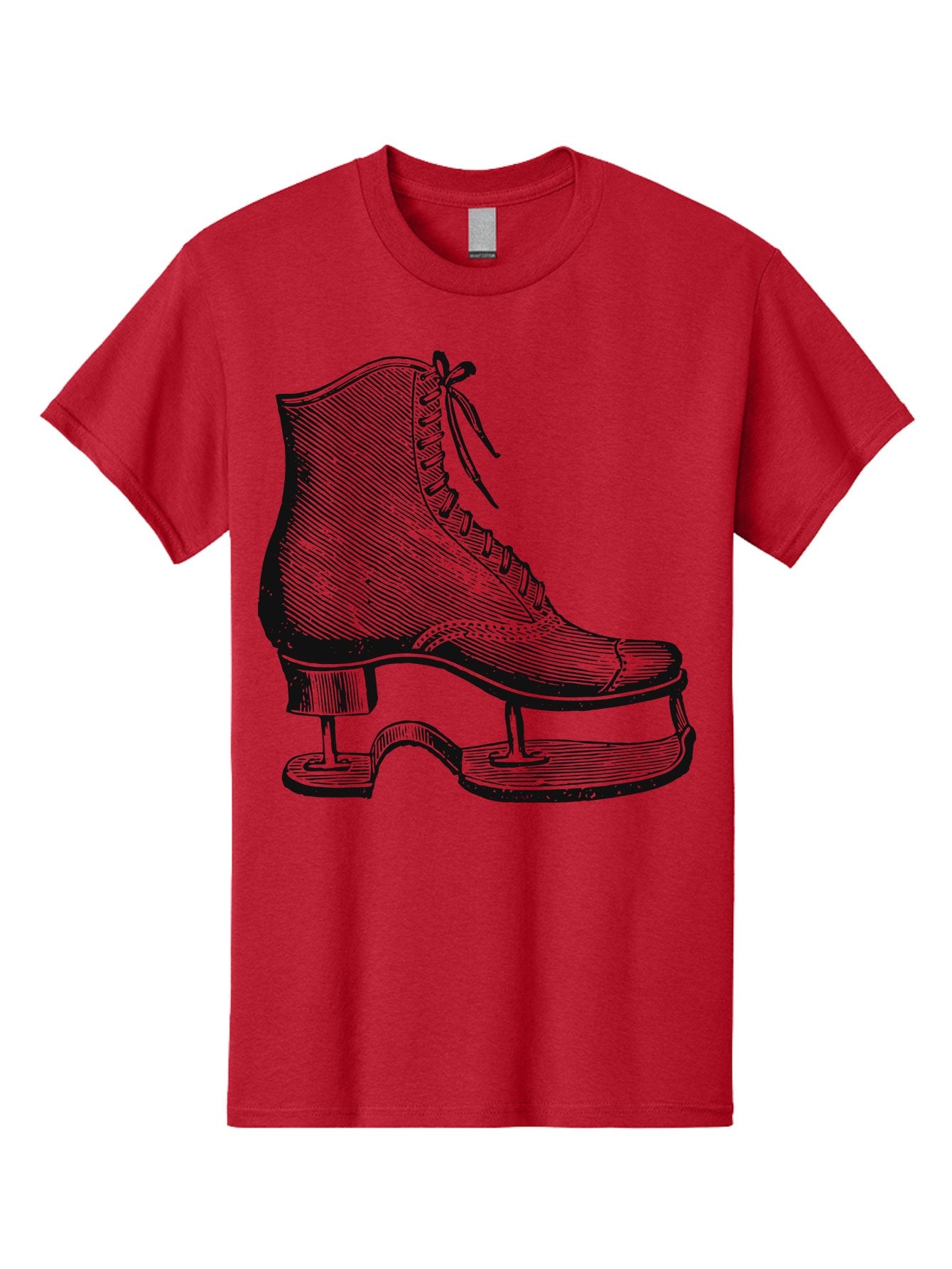 The Frozen Classic Men'S Graphic Tee, 100% Cotton, Comfortable Casual Summer Wear, Machine Washable, Ice Skate, Vintage Illustration, Lace-Up Boot, Ice Skating, Winter Sports, Classic Design, Retro Style, Frozen Fun Aae704 14