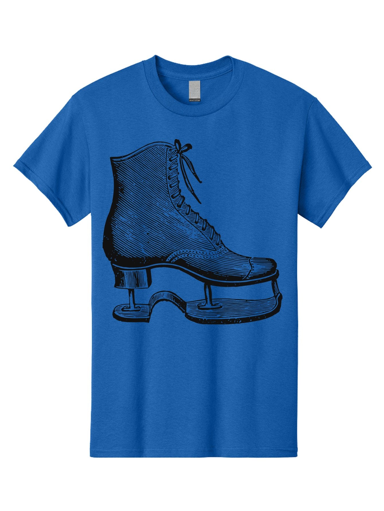 The Frozen Classic Men'S Graphic Tee, 100% Cotton, Comfortable Casual Summer Wear, Machine Washable, Ice Skate, Vintage Illustration, Lace-Up Boot, Ice Skating, Winter Sports, Classic Design, Retro Style, Frozen Fun Aae704 12