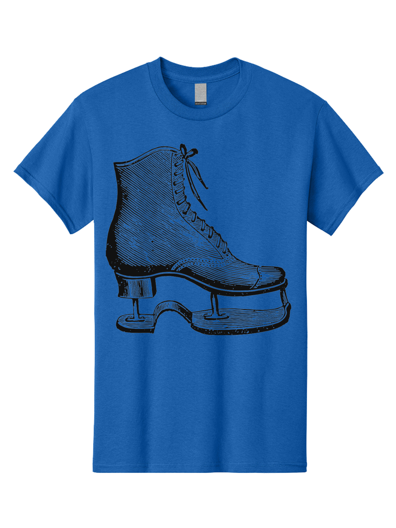 The Frozen Classic Men'S Graphic Tee, 100% Cotton, Comfortable Casual Summer Wear, Machine Washable, Ice Skate, Vintage Illustration, Lace-Up Boot, Ice Skating, Winter Sports, Classic Design, Retro Style, Frozen Fun Aae704 23