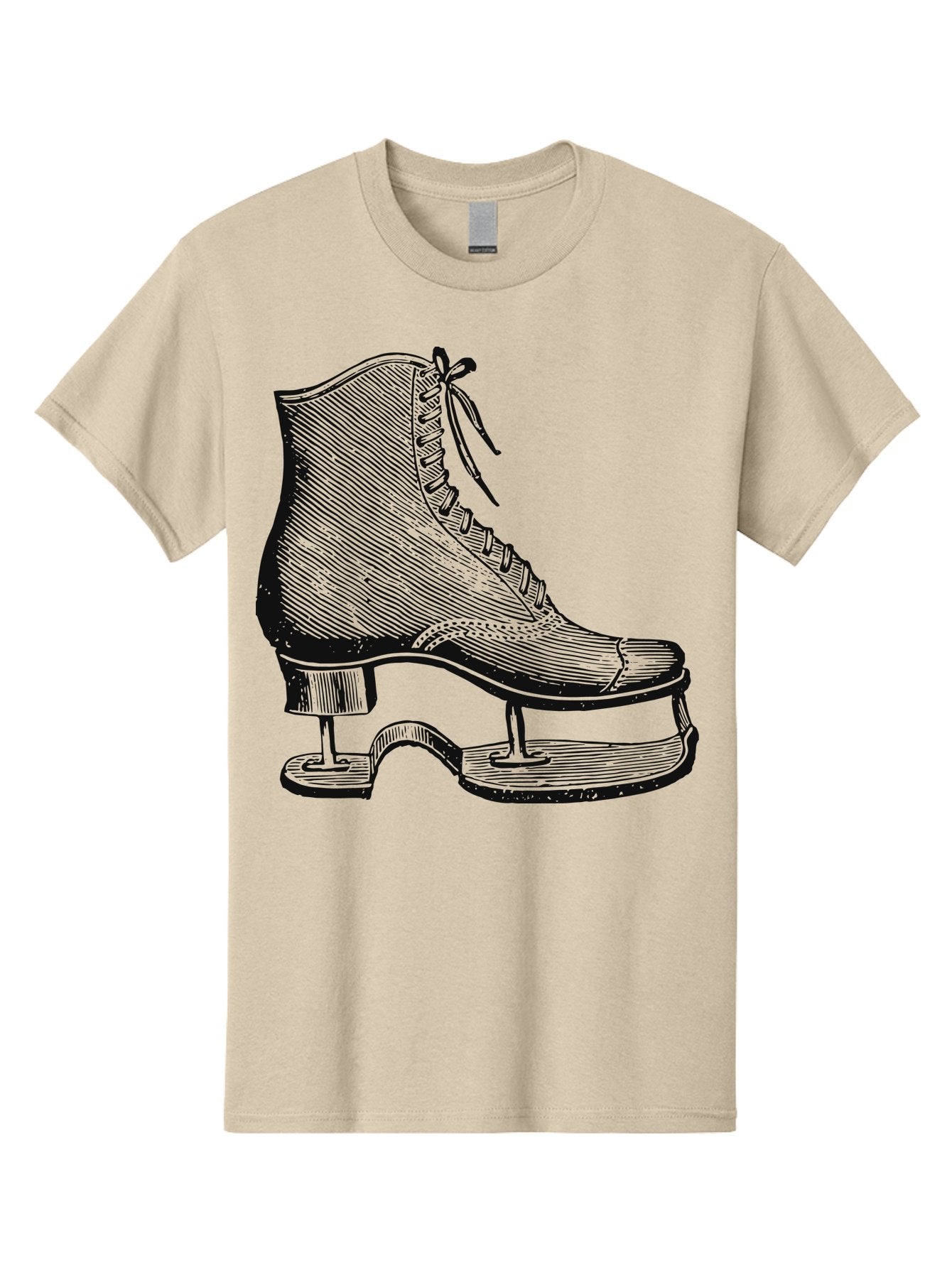 The Frozen Classic Men'S Graphic Tee, 100% Cotton, Comfortable Casual Summer Wear, Machine Washable, Ice Skate, Vintage Illustration, Lace-Up Boot, Ice Skating, Winter Sports, Classic Design, Retro Style, Frozen Fun Aae704 15