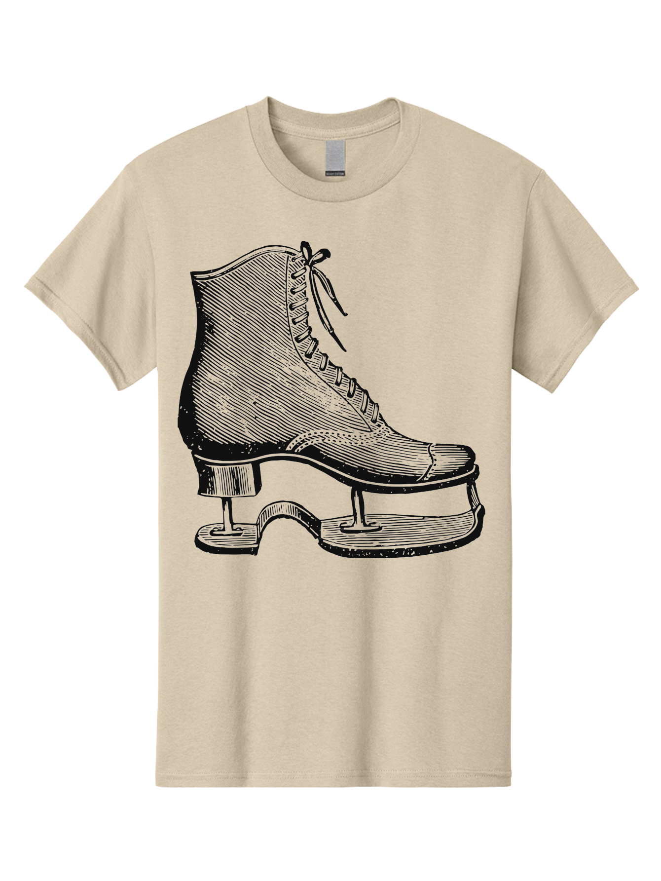 The Frozen Classic Men'S Graphic Tee, 100% Cotton, Comfortable Casual Summer Wear, Machine Washable, Ice Skate, Vintage Illustration, Lace-Up Boot, Ice Skating, Winter Sports, Classic Design, Retro Style, Frozen Fun Aae704 17