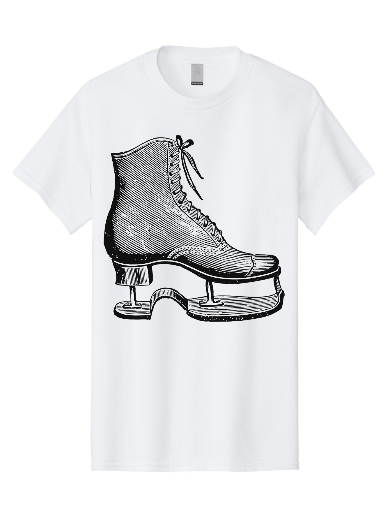 The Frozen Classic Men'S Graphic Tee, 100% Cotton, Comfortable Casual Summer Wear, Machine Washable, Ice Skate, Vintage Illustration, Lace-Up Boot, Ice Skating, Winter Sports, Classic Design, Retro Style, Frozen Fun Aae704 13