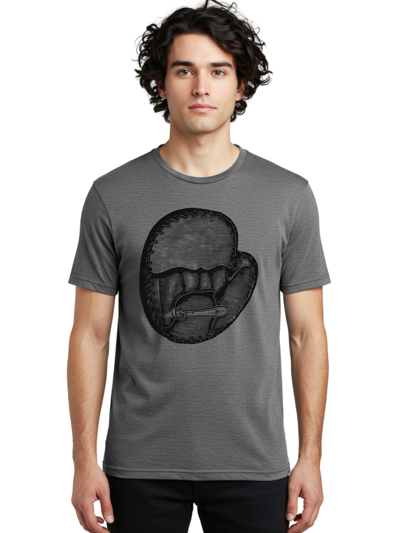 The Golden Glove Men'S Graphic Tee, 100% Cotton, Comfortable Casual Summer Wear, Machine Washable, Baseball Glove With Pocket Knife, Vintage Illustration, Retro Artwork, Crosshatching Technique, Nostalgic Feel, Baseball Theme, Aae705 29