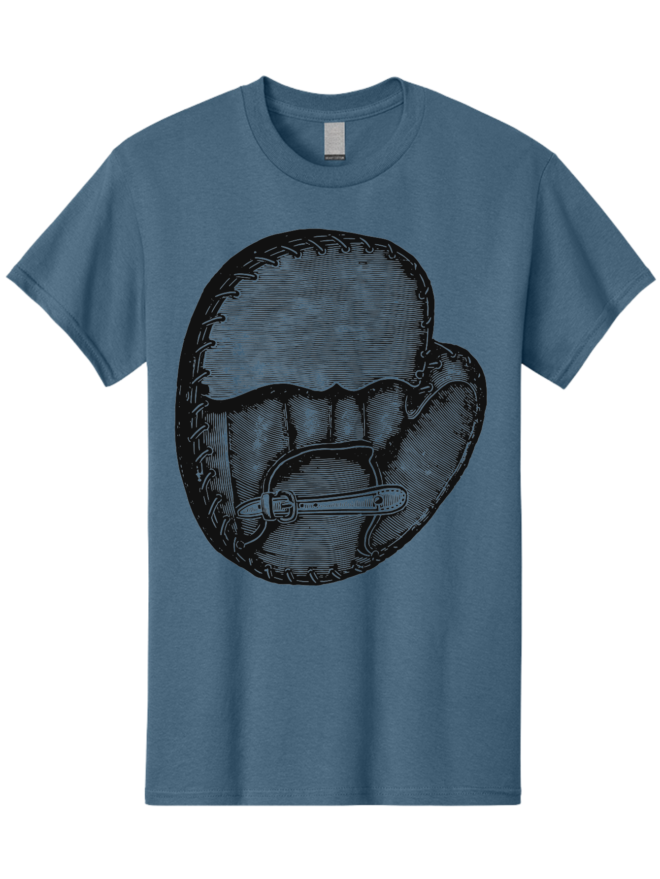 The Golden Glove Men'S Graphic Tee, 100% Cotton, Comfortable Casual Summer Wear, Machine Washable, Baseball Glove With Pocket Knife, Vintage Illustration, Retro Artwork, Crosshatching Technique, Nostalgic Feel, Baseball Theme, Aae705