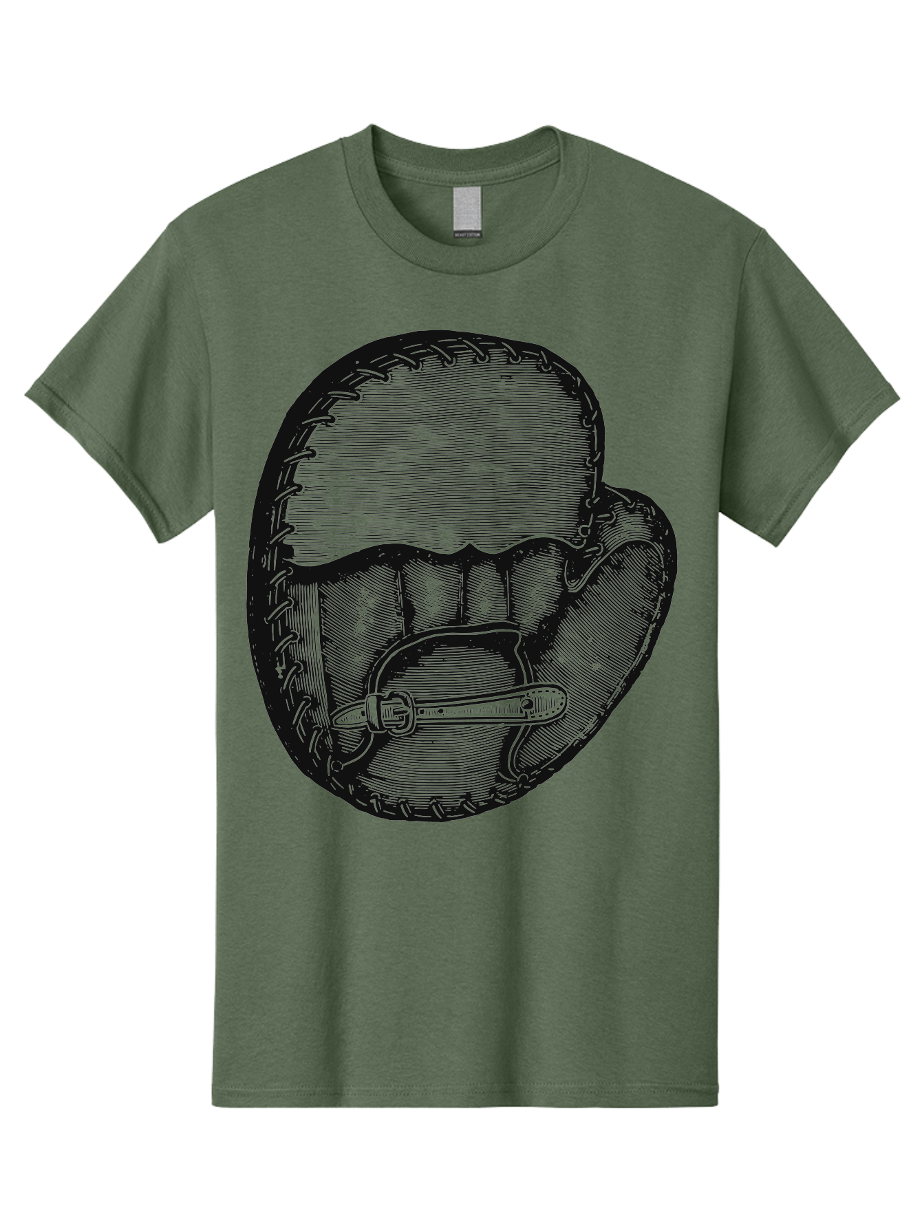 The Golden Glove Men'S Graphic Tee, 100% Cotton, Comfortable Casual Summer Wear, Machine Washable, Baseball Glove With Pocket Knife, Vintage Illustration, Retro Artwork, Crosshatching Technique, Nostalgic Feel, Baseball Theme, Aae705 11