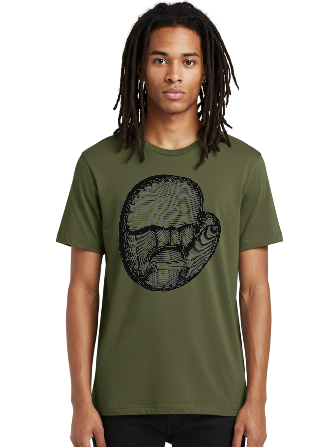 The Golden Glove Men'S Graphic Tee, 100% Cotton, Comfortable Casual Summer Wear, Machine Washable, Baseball Glove With Pocket Knife, Vintage Illustration, Retro Artwork, Crosshatching Technique, Nostalgic Feel, Baseball Theme, Aae705 12