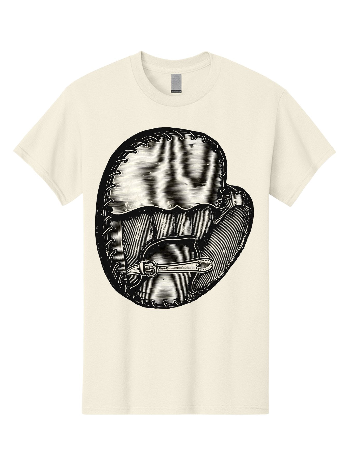 The Golden Glove Men'S Graphic Tee, 100% Cotton, Comfortable Casual Summer Wear, Machine Washable, Baseball Glove With Pocket Knife, Vintage Illustration, Retro Artwork, Crosshatching Technique, Nostalgic Feel, Baseball Theme, Aae705 3