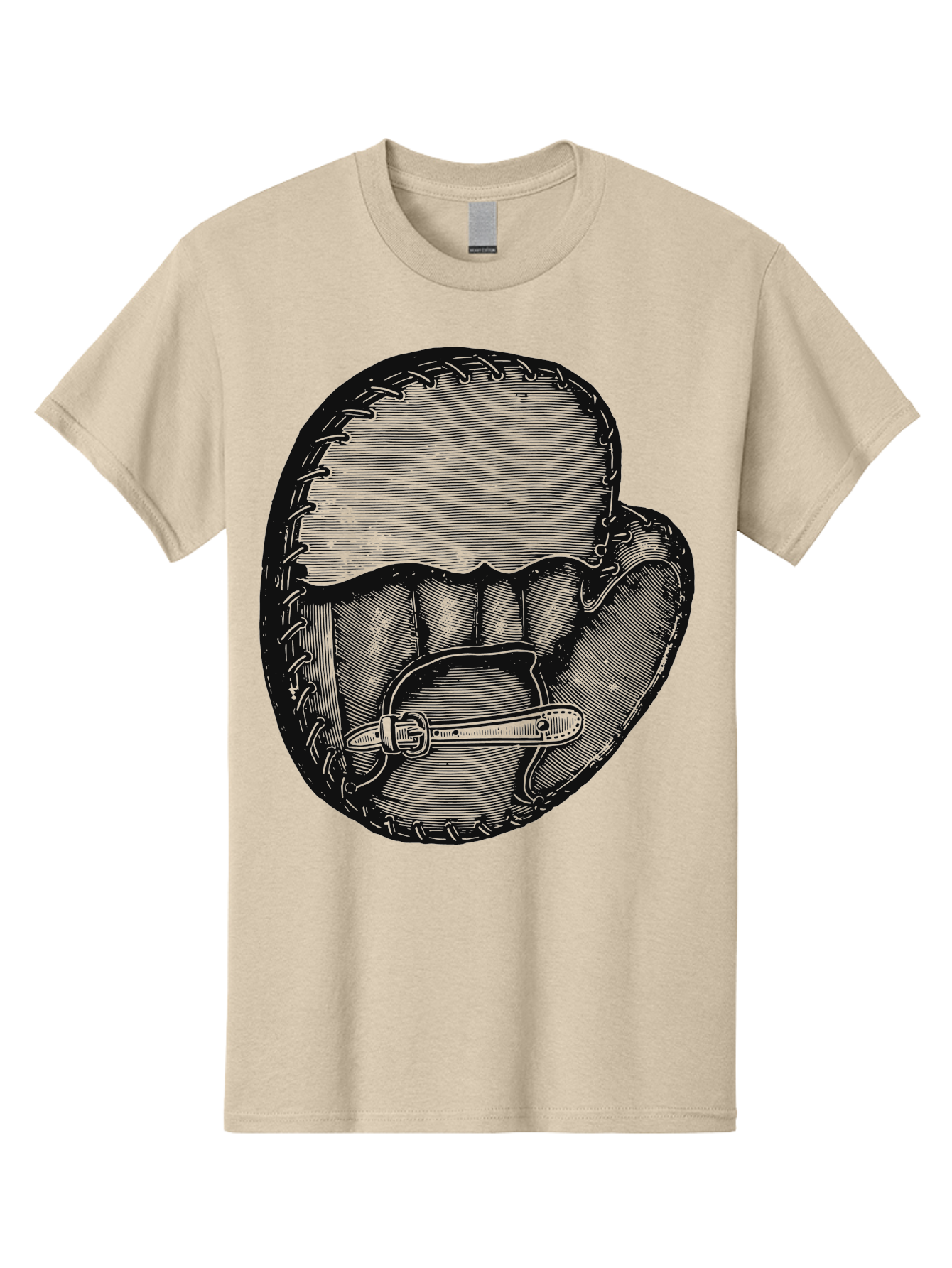 The Golden Glove Men'S Graphic Tee, 100% Cotton, Comfortable Casual Summer Wear, Machine Washable, Baseball Glove With Pocket Knife, Vintage Illustration, Retro Artwork, Crosshatching Technique, Nostalgic Feel, Baseball Theme, Aae705 29