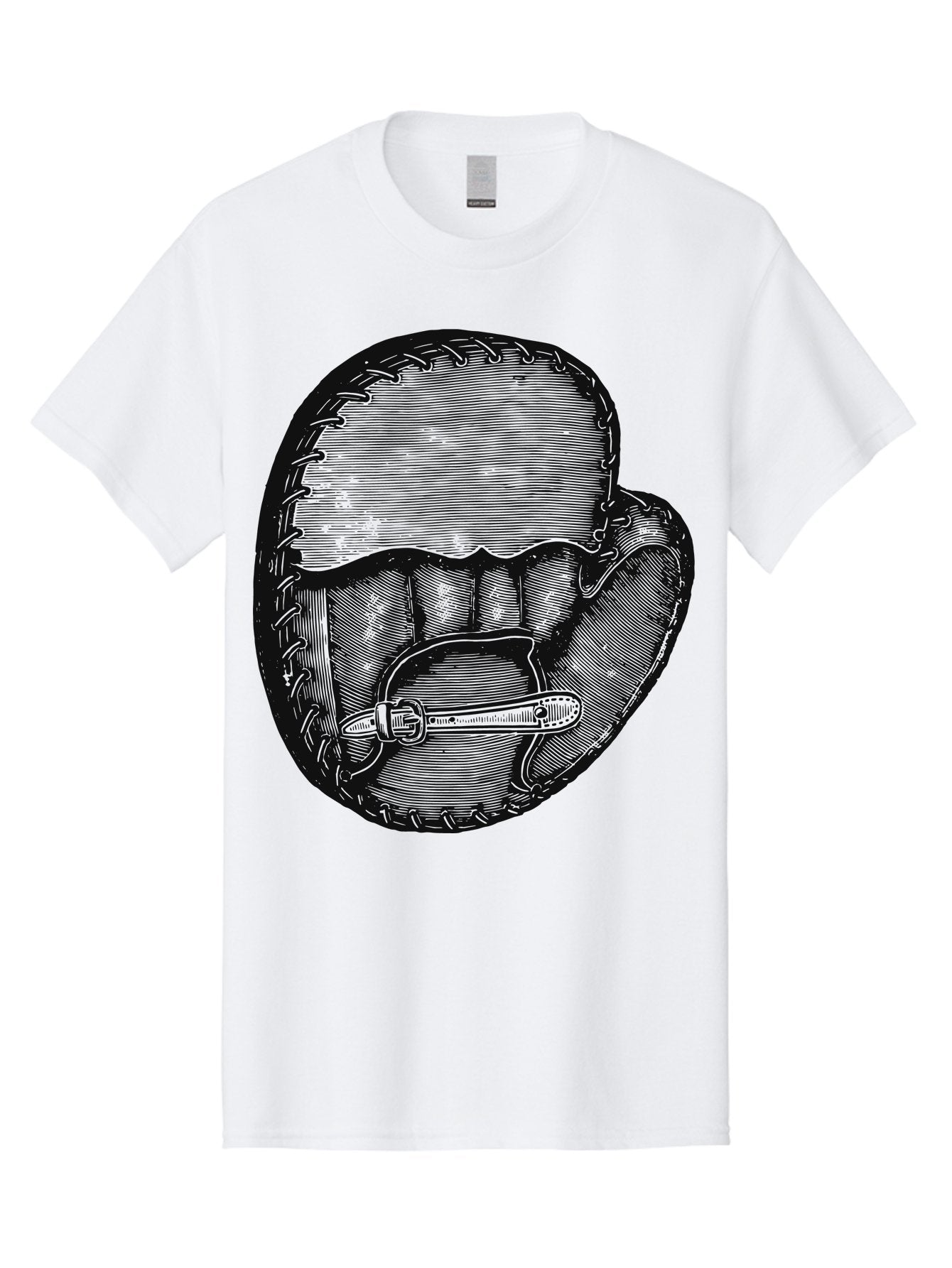 The Golden Glove Men'S Graphic Tee, 100% Cotton, Comfortable Casual Summer Wear, Machine Washable, Baseball Glove With Pocket Knife, Vintage Illustration, Retro Artwork, Crosshatching Technique, Nostalgic Feel, Baseball Theme, Aae705 13