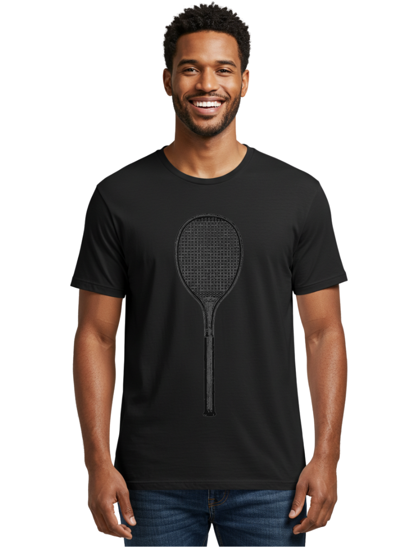 The Grand Slammer Men'S Graphic Tee, 100% Cotton, Comfortable Casual Summer Wear, Machine Washable, Tennis Racket, Sports Equipment, Tennis Gear, Racket Design, Tennis Player, Athletic Accessories Aae706 28
