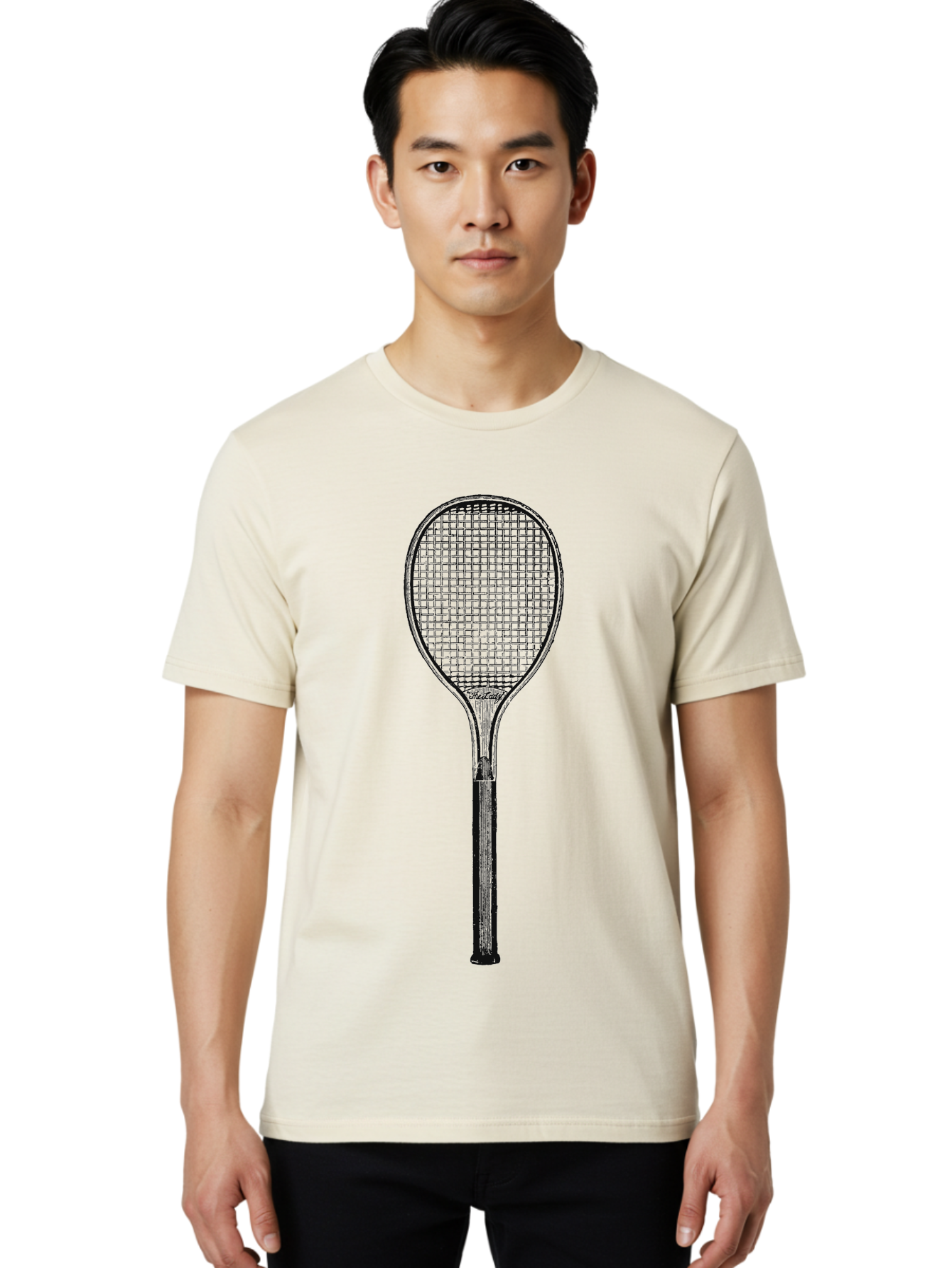 The Grand Slammer Men'S Graphic Tee, 100% Cotton, Comfortable Casual Summer Wear, Machine Washable, Tennis Racket, Sports Equipment, Tennis Gear, Racket Design, Tennis Player, Athletic Accessories Aae706