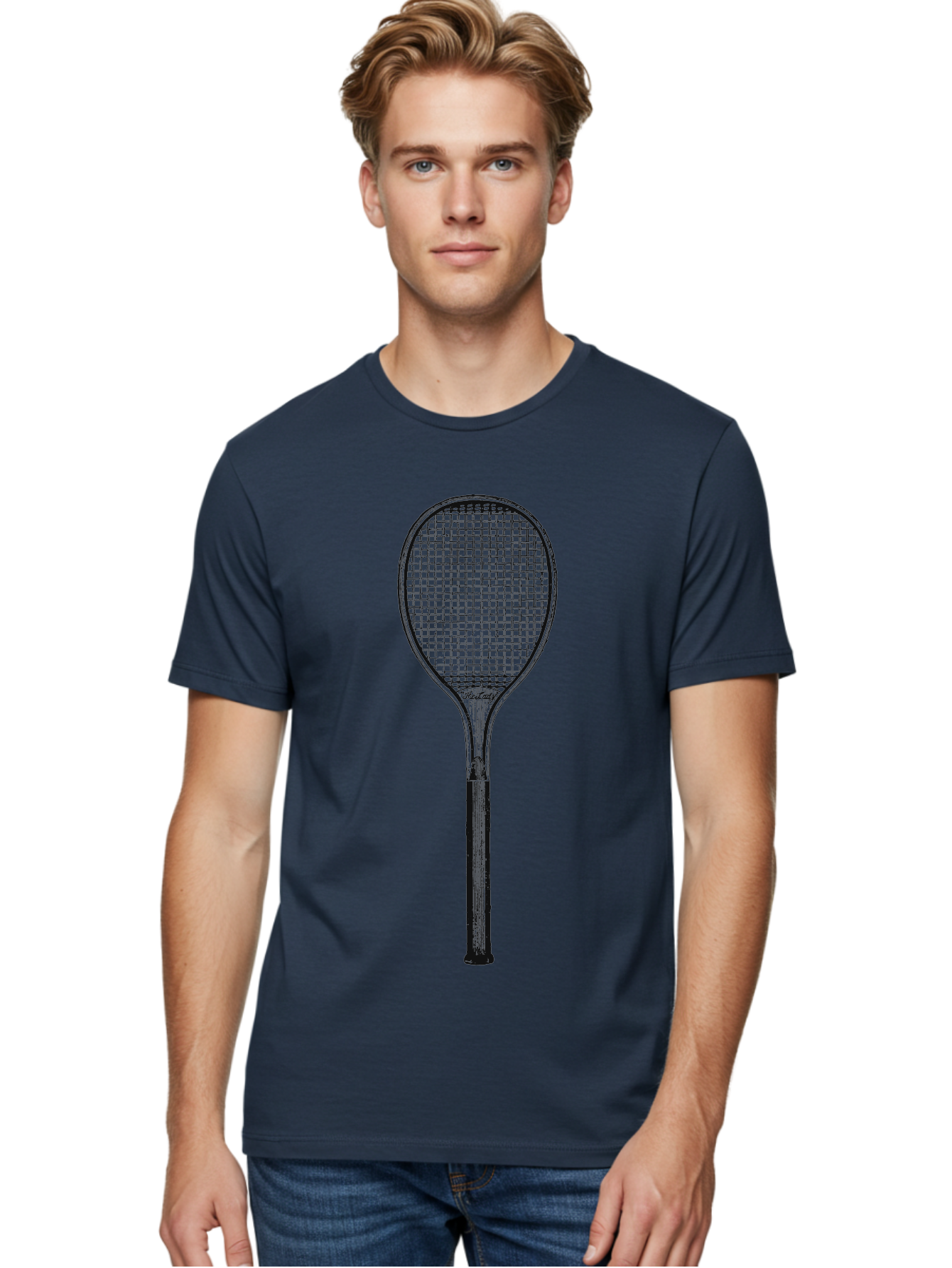 The Grand Slammer Men'S Graphic Tee, 100% Cotton, Comfortable Casual Summer Wear, Machine Washable, Tennis Racket, Sports Equipment, Tennis Gear, Racket Design, Tennis Player, Athletic Accessories Aae706 30