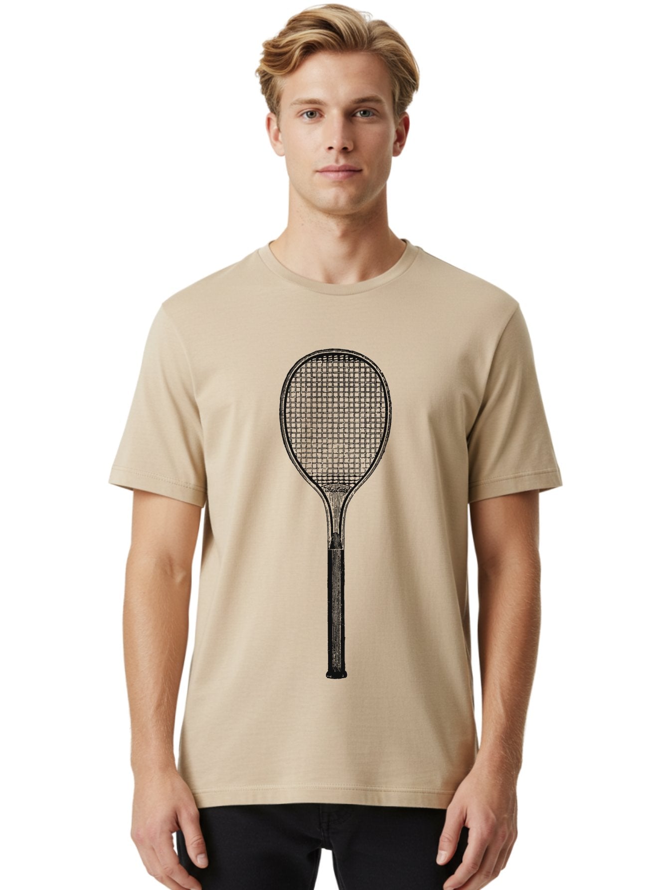 The Grand Slammer Men'S Graphic Tee, 100% Cotton, Comfortable Casual Summer Wear, Machine Washable, Tennis Racket, Sports Equipment, Tennis Gear, Racket Design, Tennis Player, Athletic Accessories Aae706 27