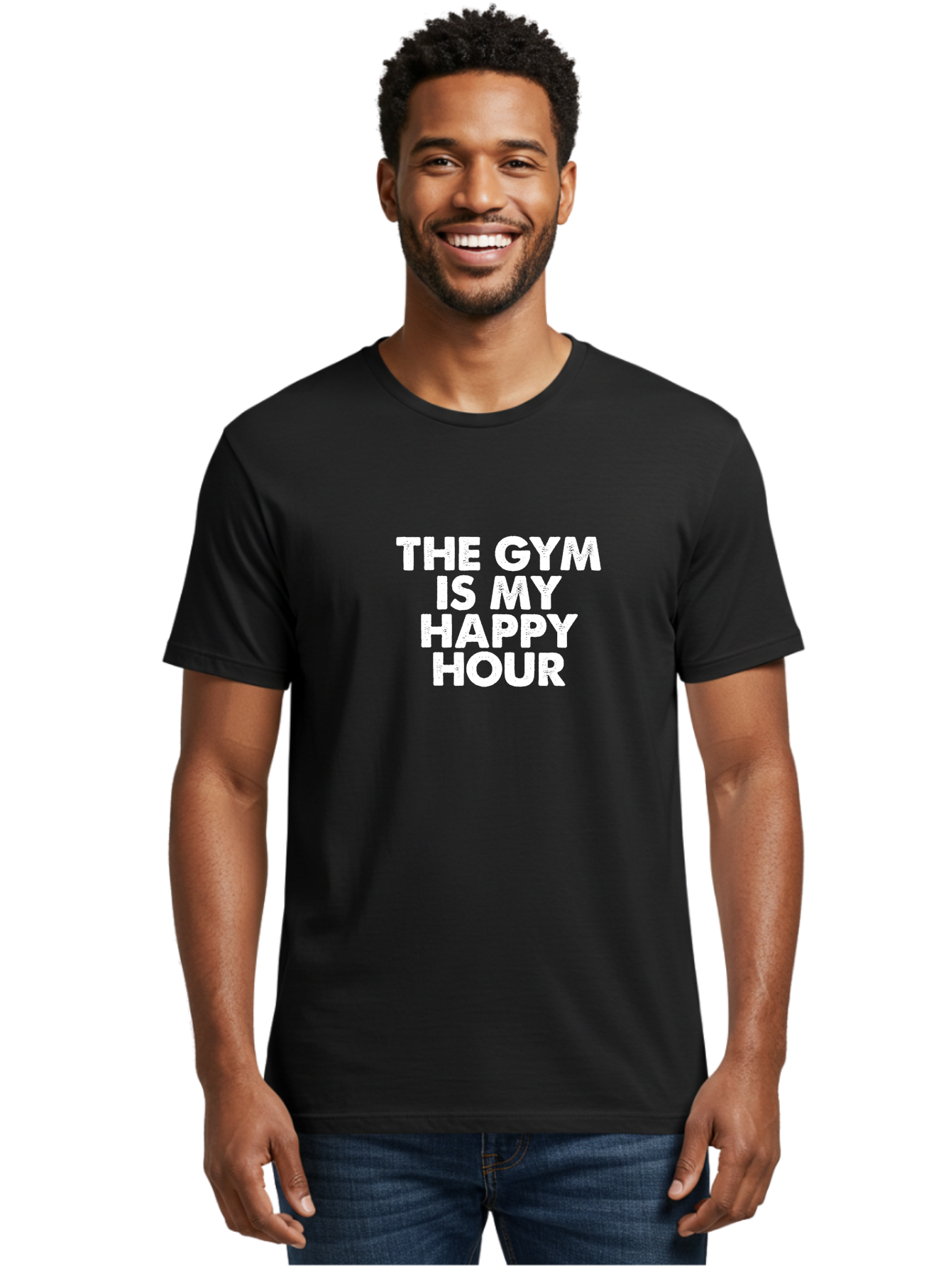 The Gym Is My Happy Hour Men'S Graphic Tee, 100% Cotton, Comfortable Casual Summer Wear, Machine Washable, Gym Motivation, Fitness Inspiration, Workout Encouragement, Gym Love, Happy Hour, Fitness Goals, Exercise Motivation, Healthy Lifestyle Aae709 20