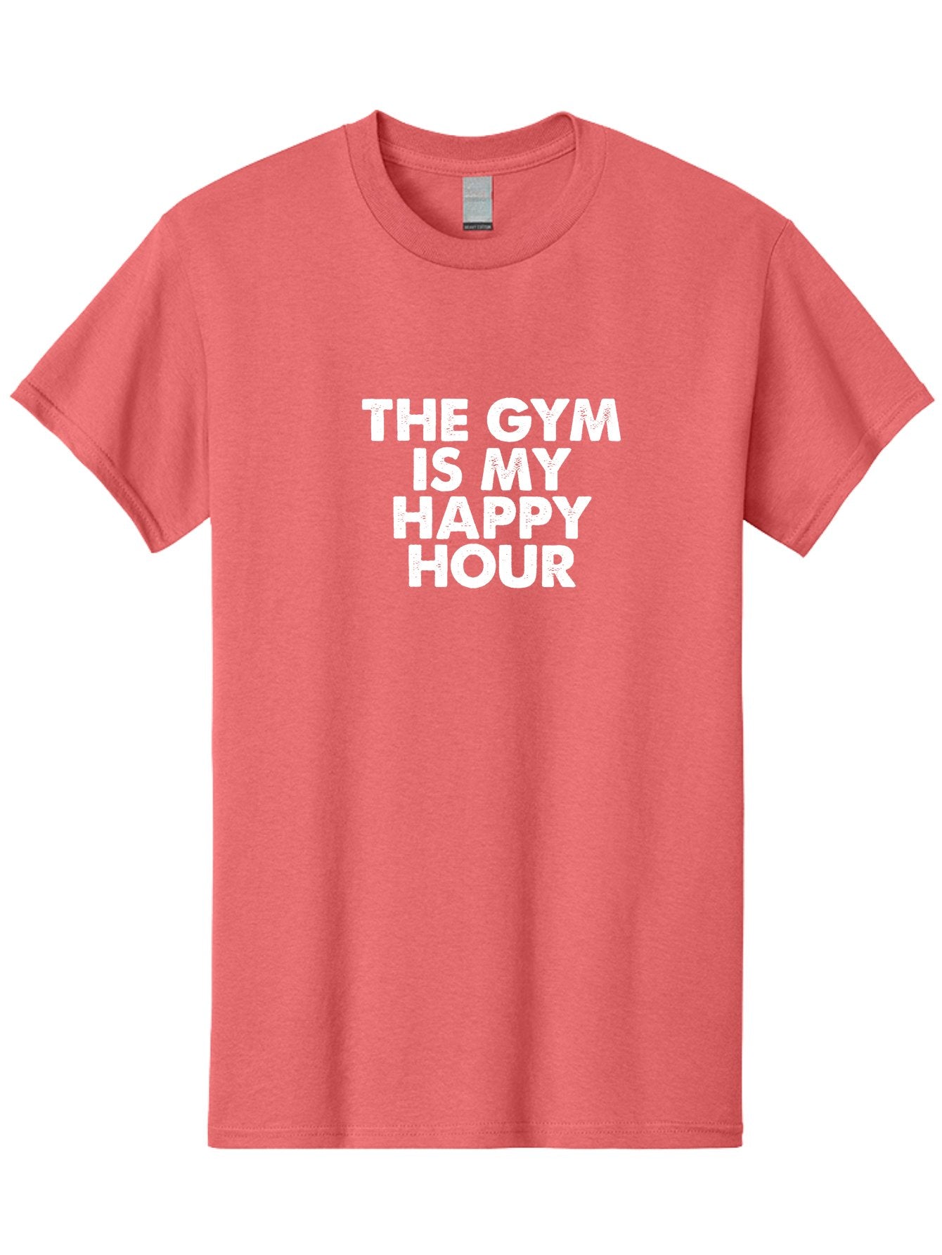 The Gym Is My Happy Hour Men'S Graphic Tee, 100% Cotton, Comfortable Casual Summer Wear, Machine Washable, Gym Motivation, Fitness Inspiration, Workout Encouragement, Gym Love, Happy Hour, Fitness Goals, Exercise Motivation, Healthy Lifestyle Aae709