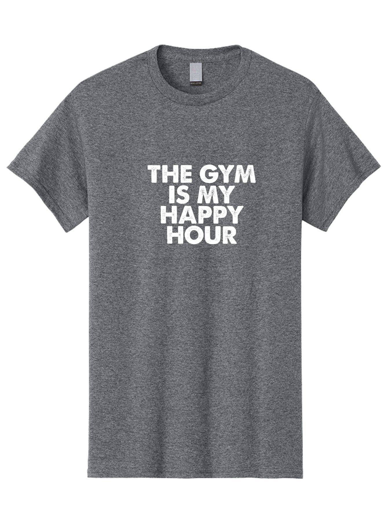 The Gym Is My Happy Hour Men'S Graphic Tee, 100% Cotton, Comfortable Casual Summer Wear, Machine Washable, Gym Motivation, Fitness Inspiration, Workout Encouragement, Gym Love, Happy Hour, Fitness Goals, Exercise Motivation, Healthy Lifestyle Aae709 13