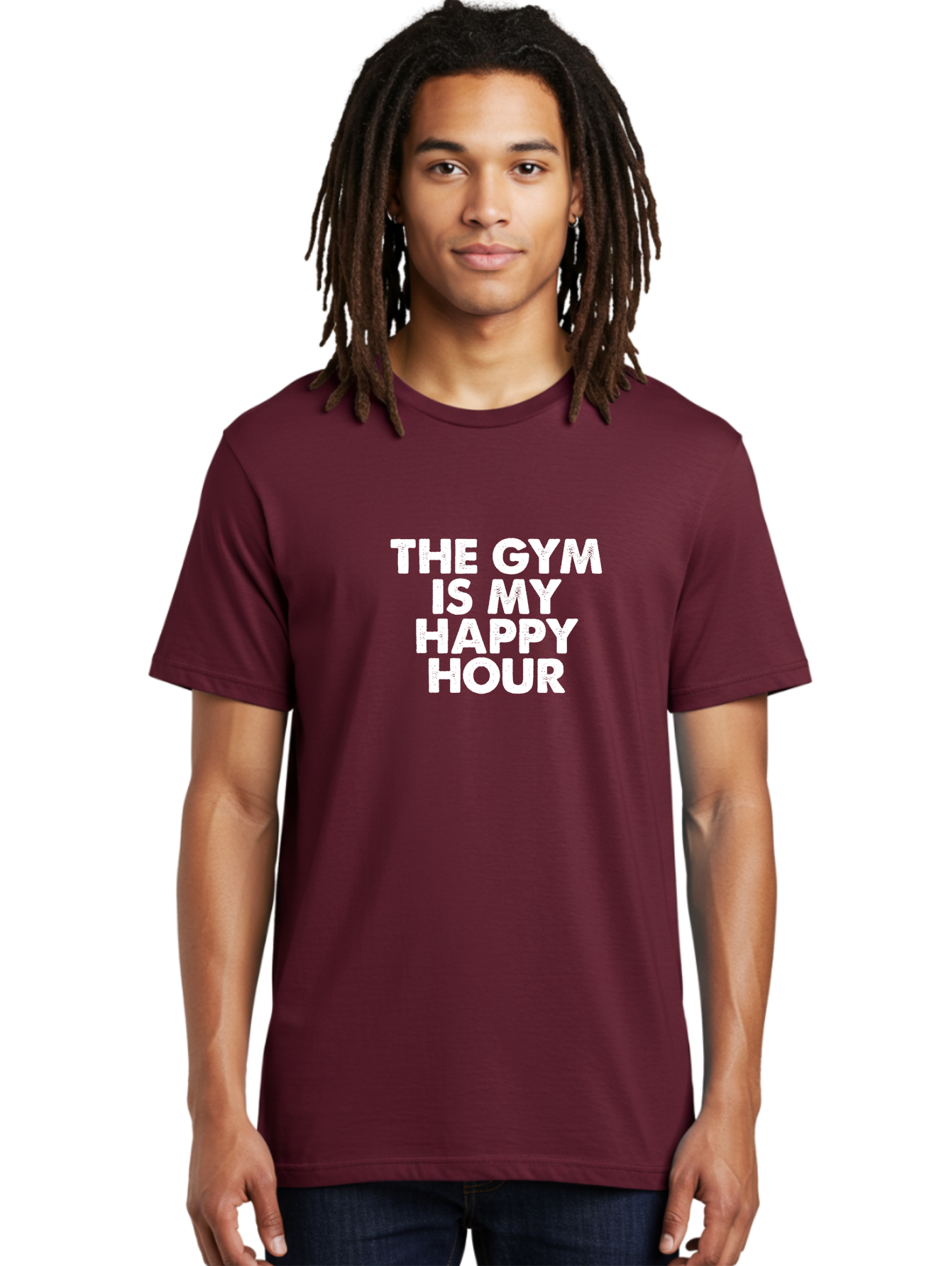 The Gym Is My Happy Hour Men'S Graphic Tee, 100% Cotton, Comfortable Casual Summer Wear, Machine Washable, Gym Motivation, Fitness Inspiration, Workout Encouragement, Gym Love, Happy Hour, Fitness Goals, Exercise Motivation, Healthy Lifestyle Aae709 8