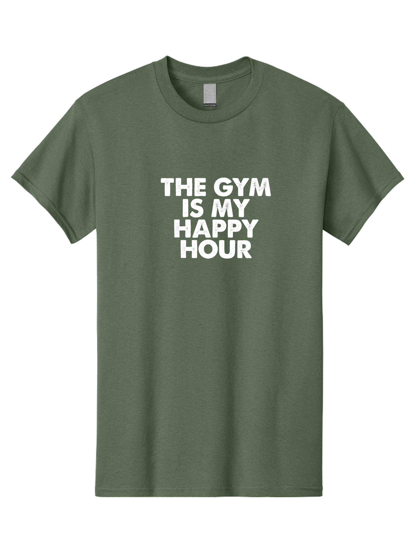 The Gym Is My Happy Hour Men'S Graphic Tee, 100% Cotton, Comfortable Casual Summer Wear, Machine Washable, Gym Motivation, Fitness Inspiration, Workout Encouragement, Gym Love, Happy Hour, Fitness Goals, Exercise Motivation, Healthy Lifestyle Aae709