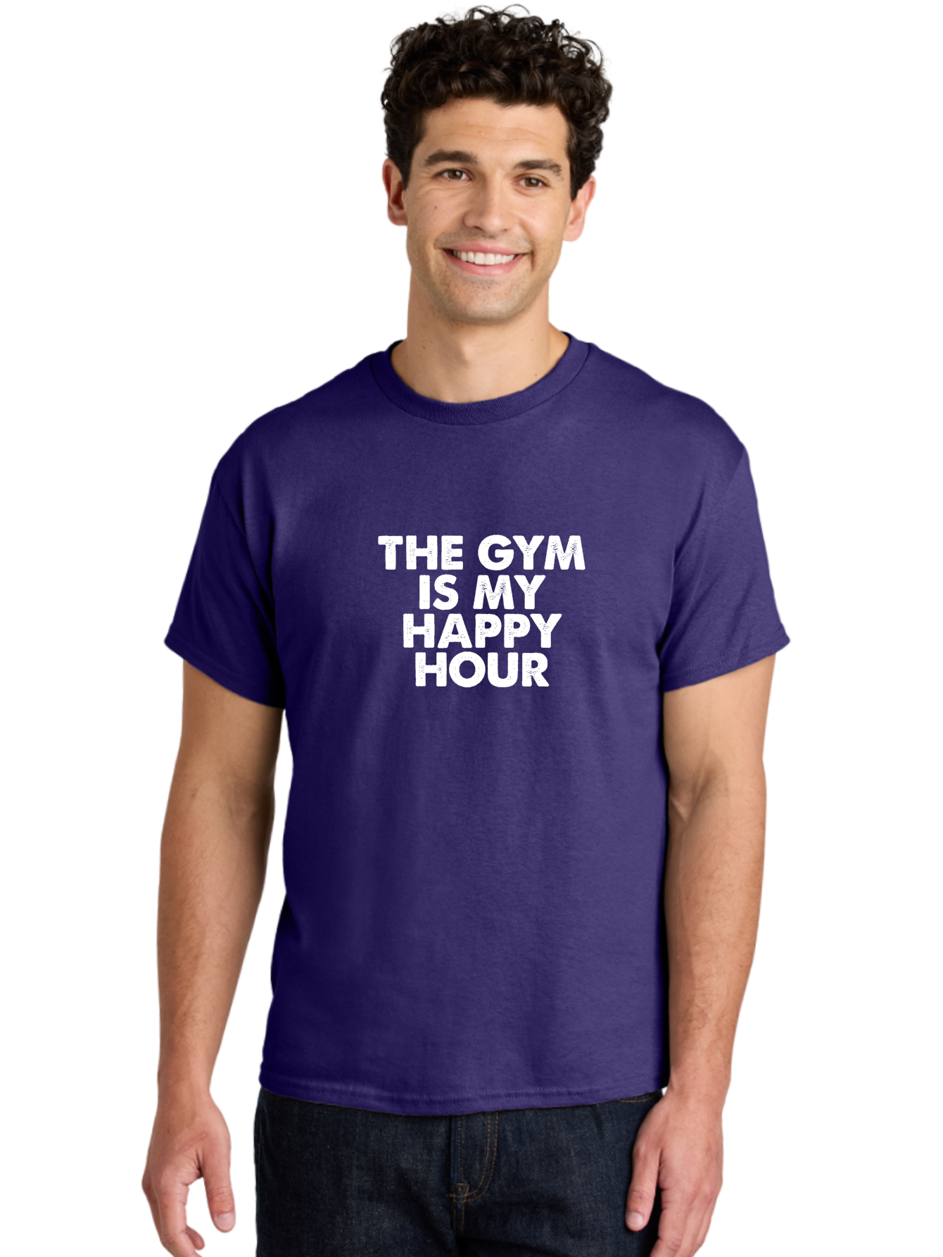 The Gym Is My Happy Hour Men'S Graphic Tee, 100% Cotton, Comfortable Casual Summer Wear, Machine Washable, Gym Motivation, Fitness Inspiration, Workout Encouragement, Gym Love, Happy Hour, Fitness Goals, Exercise Motivation, Healthy Lifestyle Aae709 14