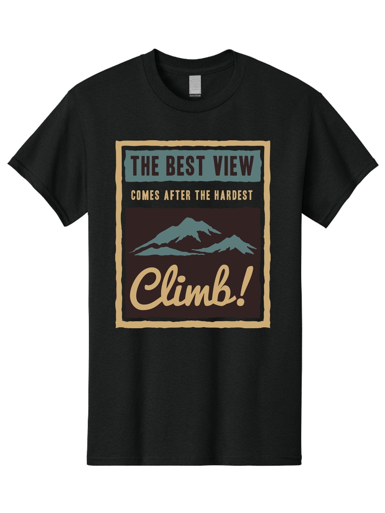 The Hardest Climb Men'S Graphic Tee, 100% Cotton, Comfortable Casual Summer Wear, Machine Washable, Mountain Climber Motivation, Inspirational Quotes, Outdoor Adventure, Peak Experience, Challenging Journey, Perseverance, Adventure Seeker Aae710 4
