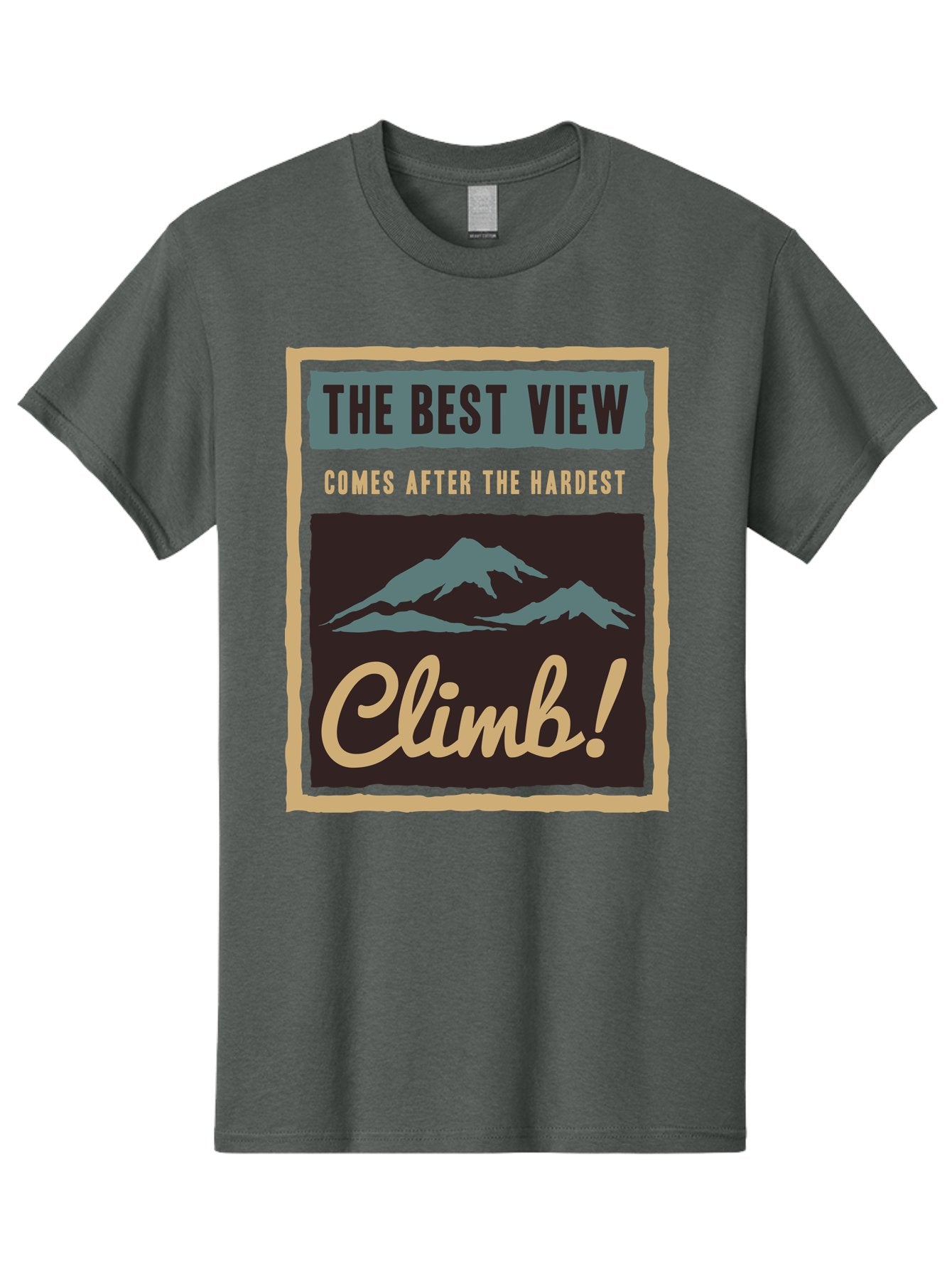 The Hardest Climb Men'S Graphic Tee, 100% Cotton, Comfortable Casual Summer Wear, Machine Washable, Mountain Climber Motivation, Inspirational Quotes, Outdoor Adventure, Peak Experience, Challenging Journey, Perseverance, Adventure Seeker Aae710 8