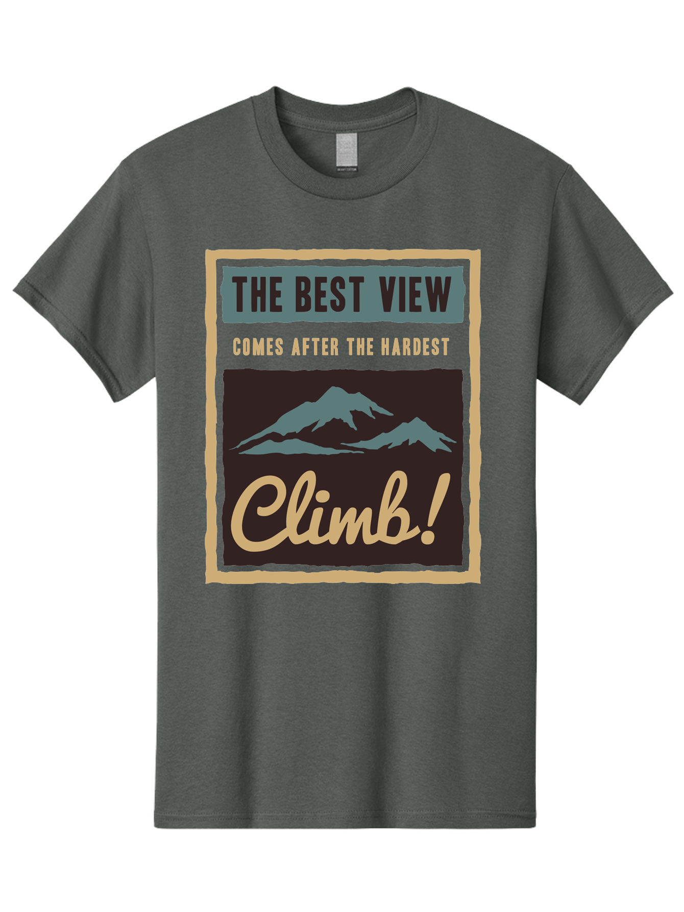 The Hardest Climb Men'S Graphic Tee, 100% Cotton, Comfortable Casual Summer Wear, Machine Washable, Mountain Climber Motivation, Inspirational Quotes, Outdoor Adventure, Peak Experience, Challenging Journey, Perseverance, Adventure Seeker Aae710 11