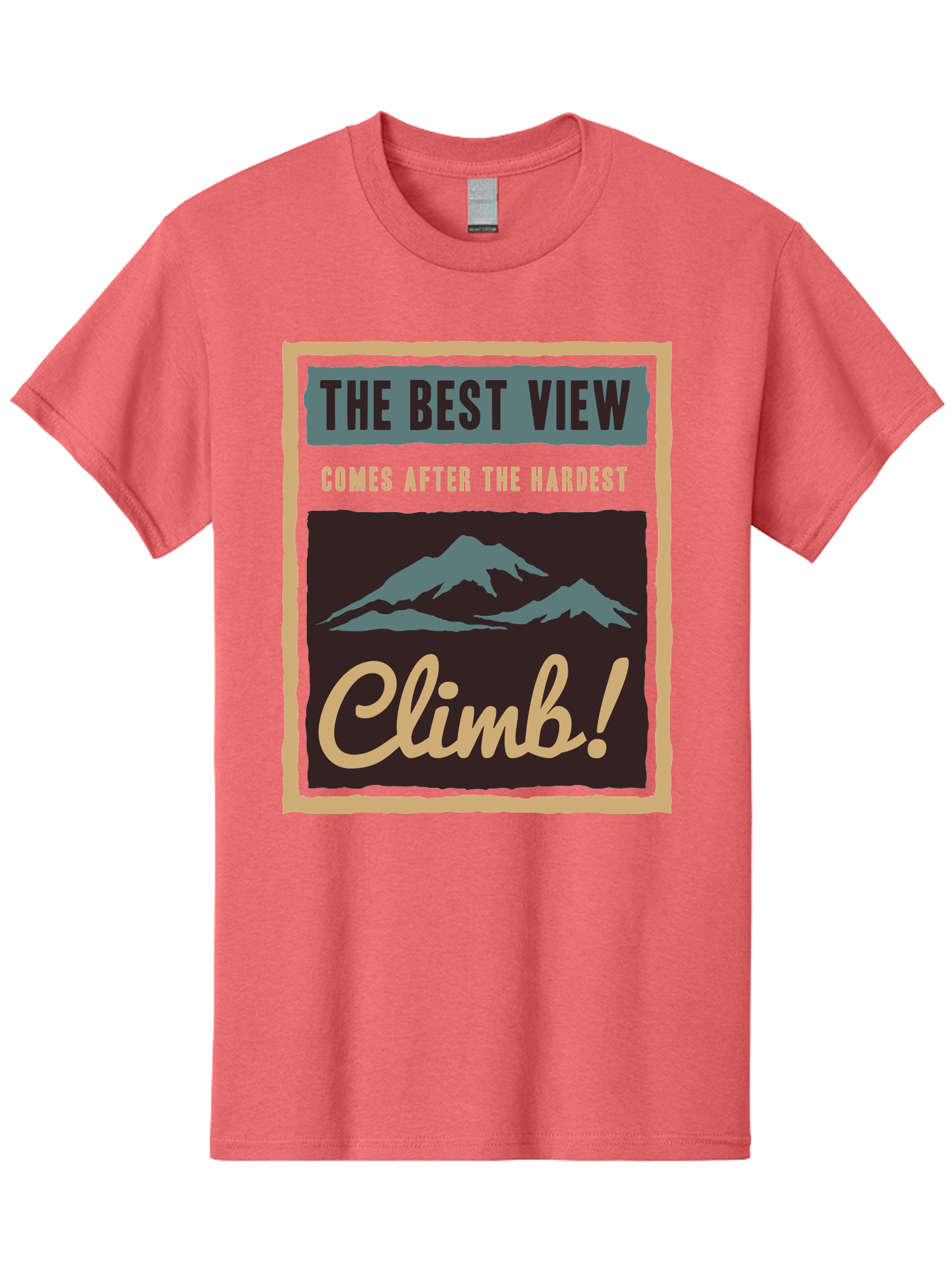 The Hardest Climb Men'S Graphic Tee, 100% Cotton, Comfortable Casual Summer Wear, Machine Washable, Mountain Climber Motivation, Inspirational Quotes, Outdoor Adventure, Peak Experience, Challenging Journey, Perseverance, Adventure Seeker Aae710 19