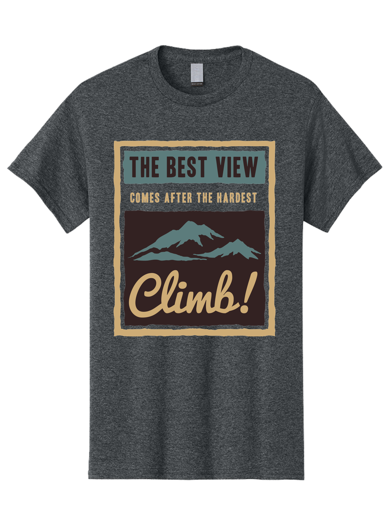 The Hardest Climb Men'S Graphic Tee, 100% Cotton, Comfortable Casual Summer Wear, Machine Washable, Mountain Climber Motivation, Inspirational Quotes, Outdoor Adventure, Peak Experience, Challenging Journey, Perseverance, Adventure Seeker Aae710