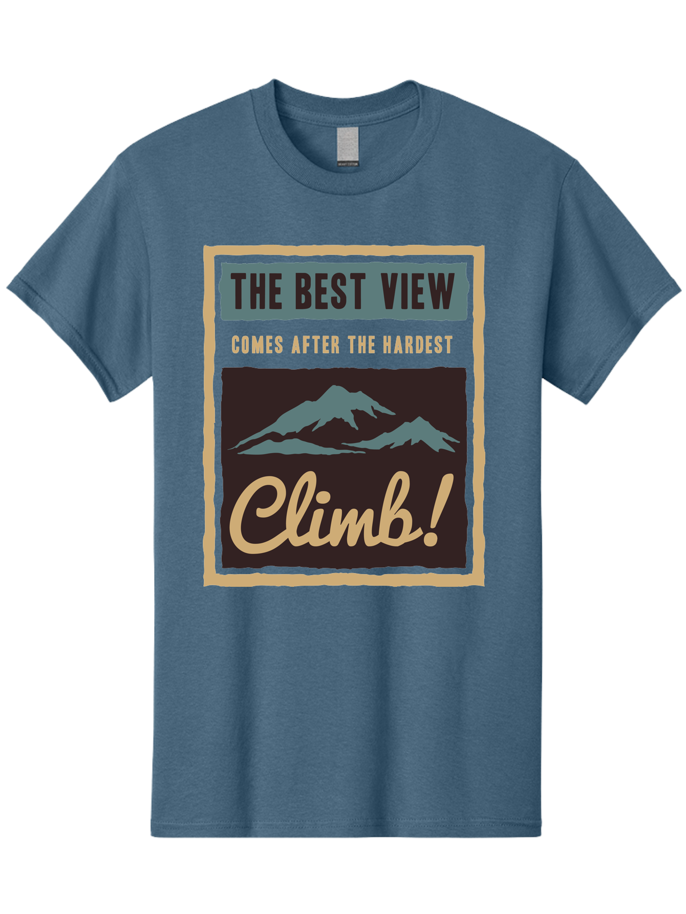 The Hardest Climb Men'S Graphic Tee, 100% Cotton, Comfortable Casual Summer Wear, Machine Washable, Mountain Climber Motivation, Inspirational Quotes, Outdoor Adventure, Peak Experience, Challenging Journey, Perseverance, Adventure Seeker Aae710 15