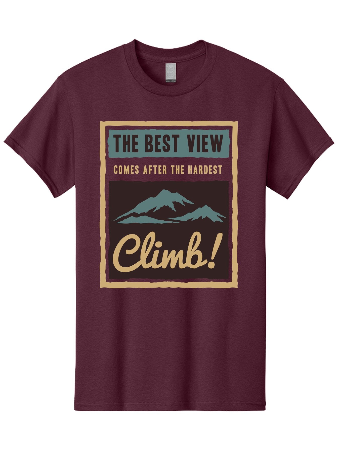 The Hardest Climb Men'S Graphic Tee, 100% Cotton, Comfortable Casual Summer Wear, Machine Washable, Mountain Climber Motivation, Inspirational Quotes, Outdoor Adventure, Peak Experience, Challenging Journey, Perseverance, Adventure Seeker Aae710 15