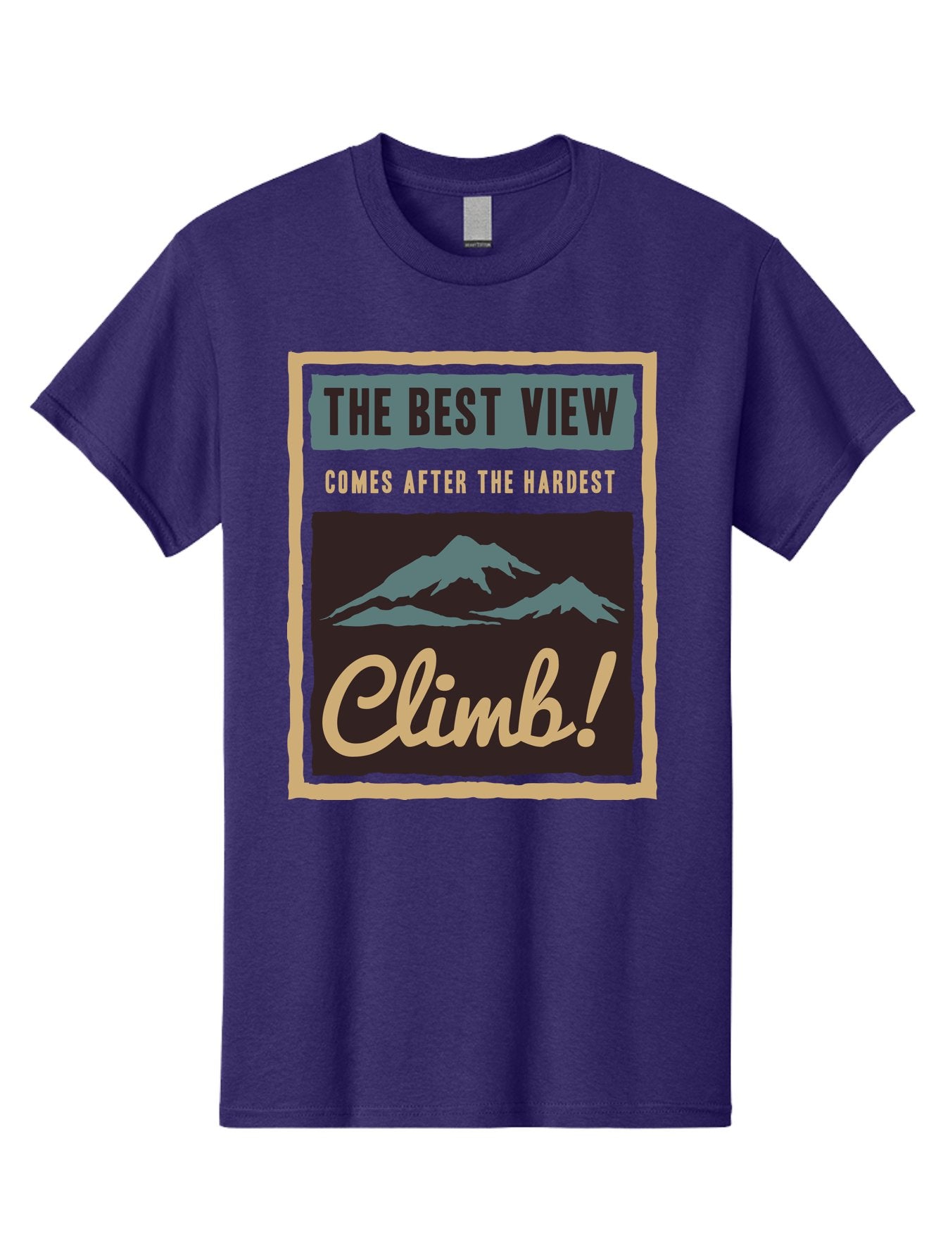 The Hardest Climb Men'S Graphic Tee, 100% Cotton, Comfortable Casual Summer Wear, Machine Washable, Mountain Climber Motivation, Inspirational Quotes, Outdoor Adventure, Peak Experience, Challenging Journey, Perseverance, Adventure Seeker Aae710