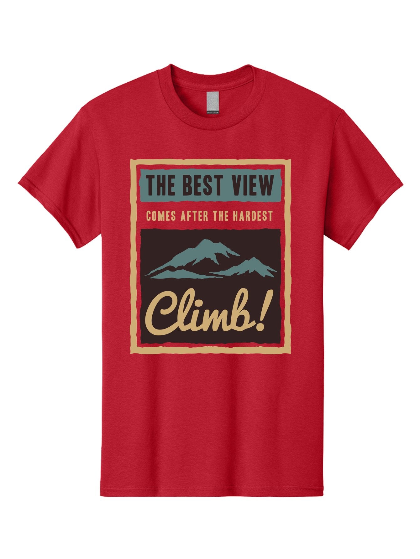 The Hardest Climb Men'S Graphic Tee, 100% Cotton, Comfortable Casual Summer Wear, Machine Washable, Mountain Climber Motivation, Inspirational Quotes, Outdoor Adventure, Peak Experience, Challenging Journey, Perseverance, Adventure Seeker Aae710
