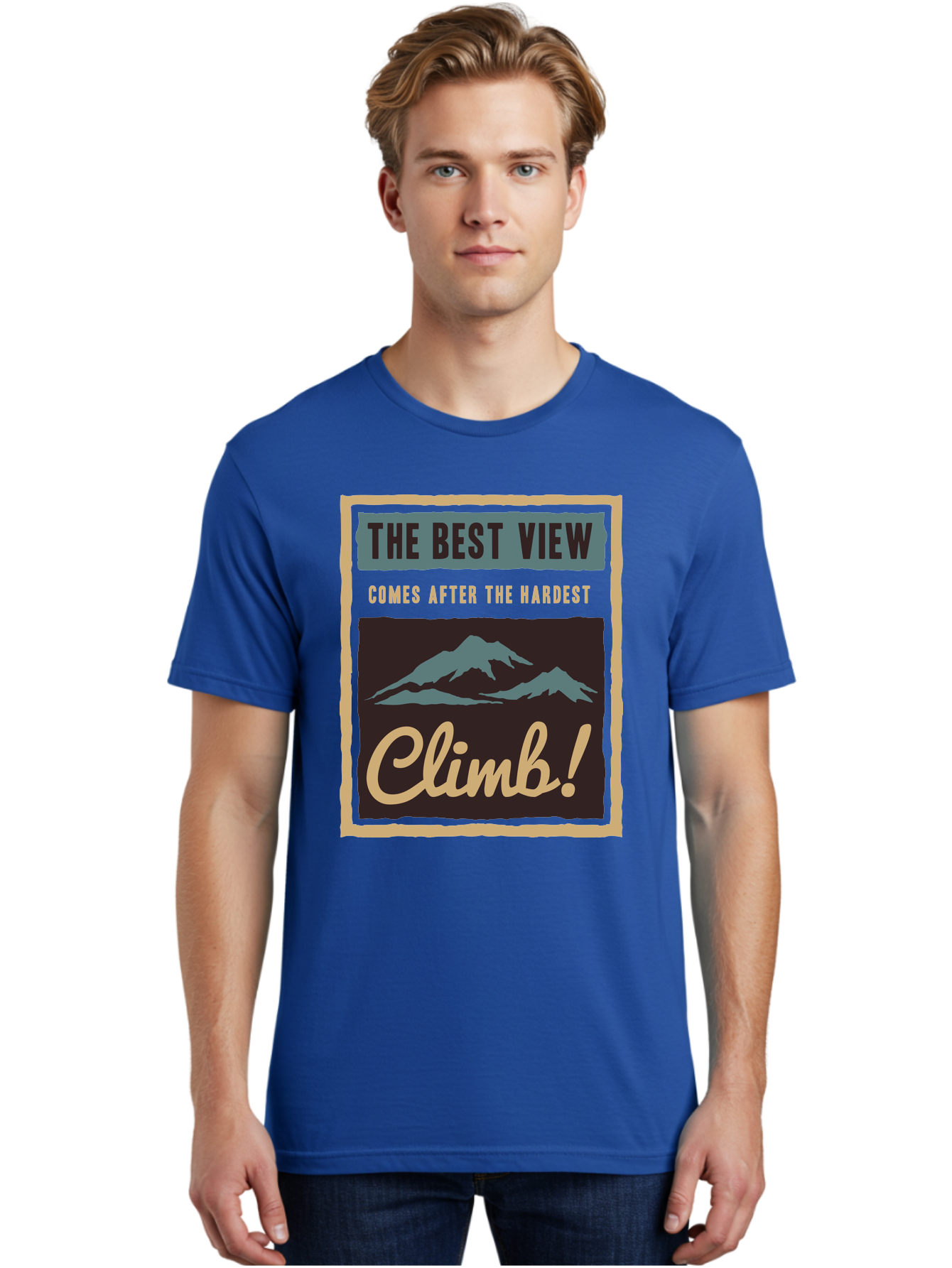 The Hardest Climb Men'S Graphic Tee, 100% Cotton, Comfortable Casual Summer Wear, Machine Washable, Mountain Climber Motivation, Inspirational Quotes, Outdoor Adventure, Peak Experience, Challenging Journey, Perseverance, Adventure Seeker Aae710 30