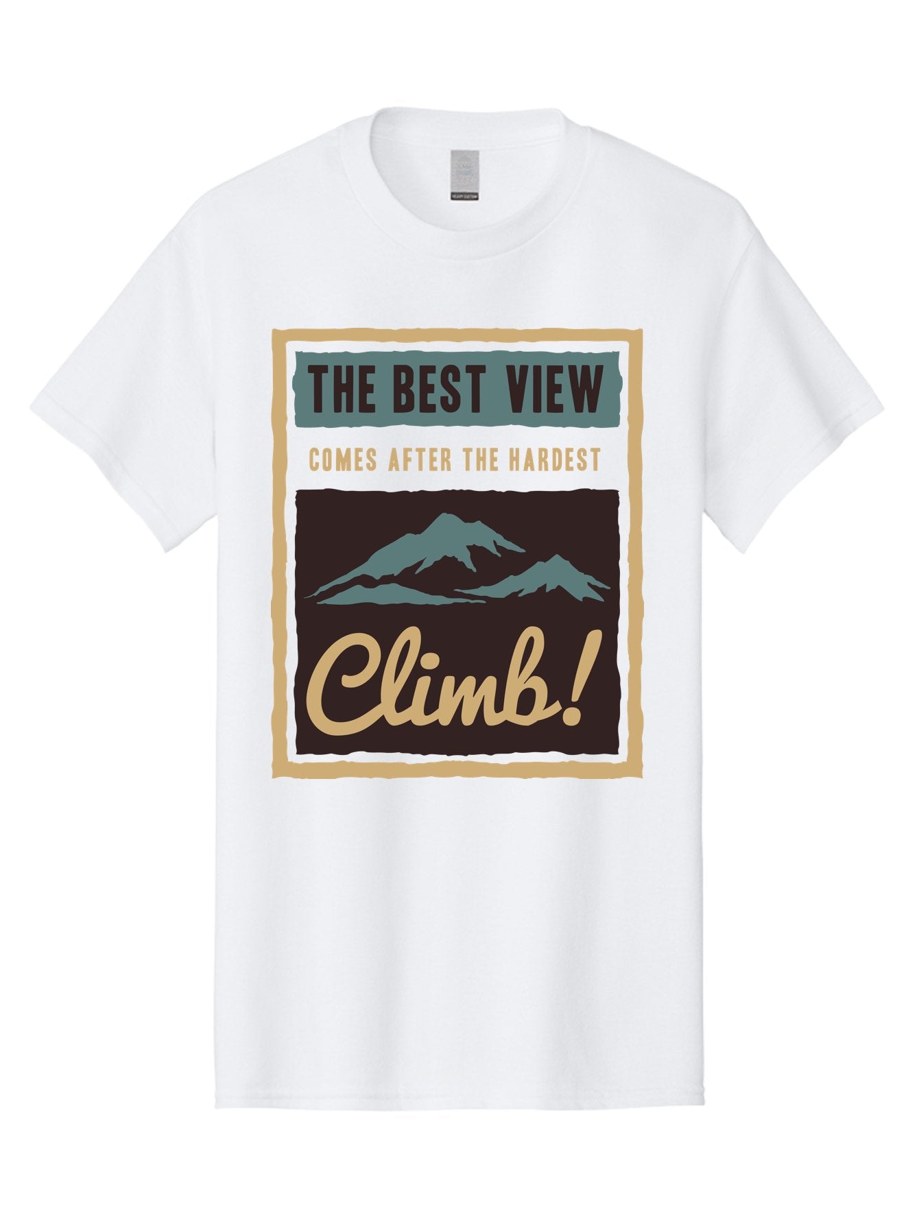 The Hardest Climb Men'S Graphic Tee, 100% Cotton, Comfortable Casual Summer Wear, Machine Washable, Mountain Climber Motivation, Inspirational Quotes, Outdoor Adventure, Peak Experience, Challenging Journey, Perseverance, Adventure Seeker Aae710 7