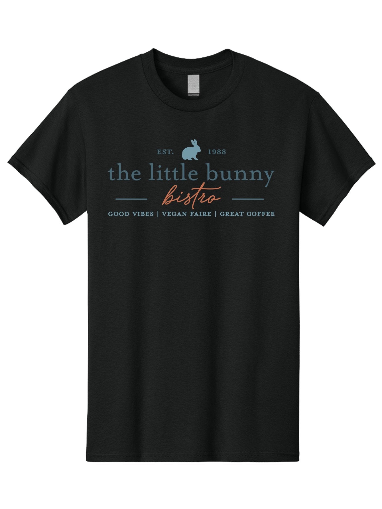The Little Bunny Bistro Men'S Graphic Tee, 100% Cotton, Comfortable Casual Summer Wear, Machine Washable, Casual Dining, Breakfast, Great Coffee, The Little Bunny Bistro, Est 1988, Bistro Experience, Family Restaurant Aae713 8