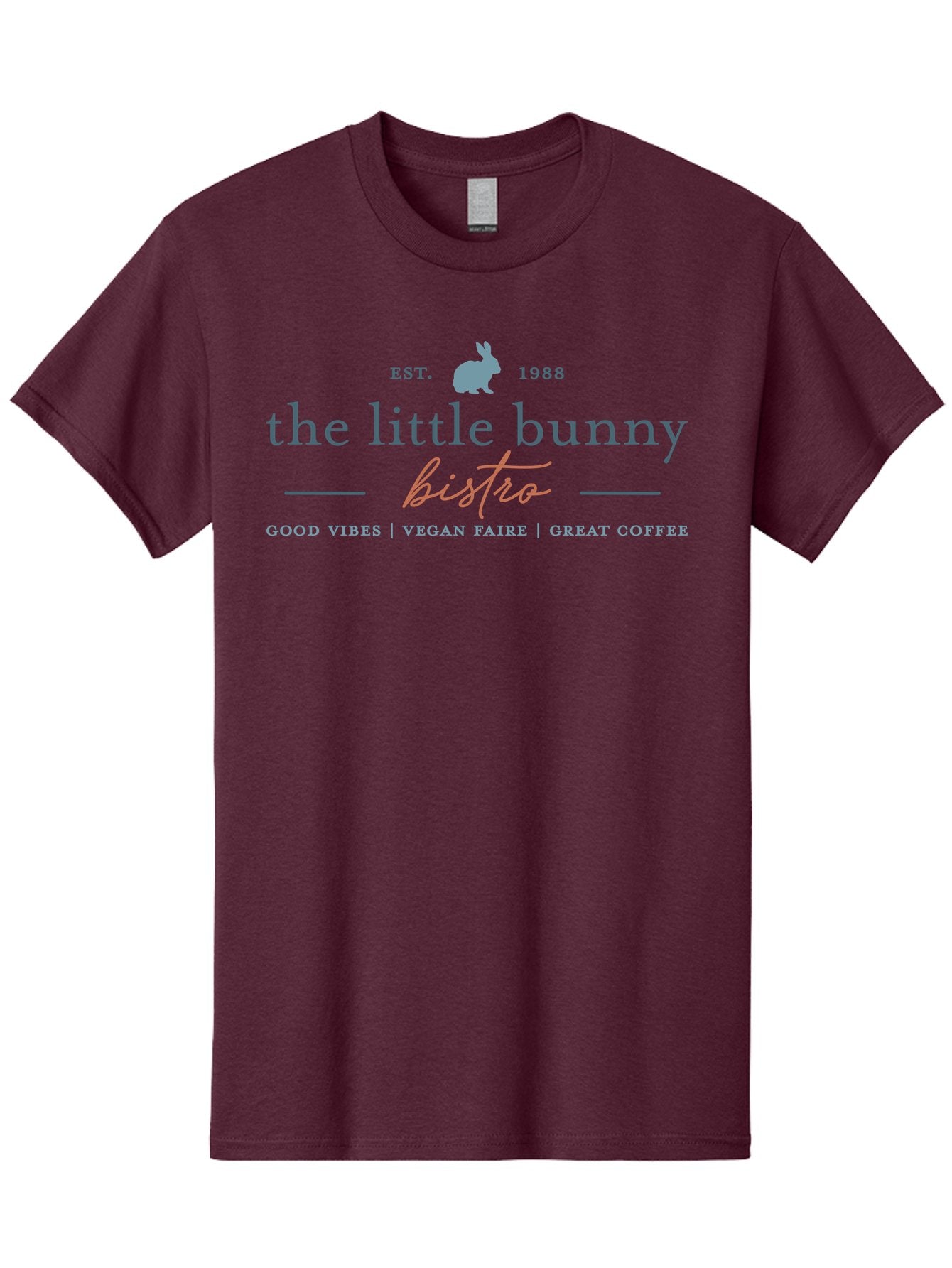 The Little Bunny Bistro Men'S Graphic Tee, 100% Cotton, Comfortable Casual Summer Wear, Machine Washable, Casual Dining, Breakfast, Great Coffee, The Little Bunny Bistro, Est 1988, Bistro Experience, Family Restaurant Aae713 15