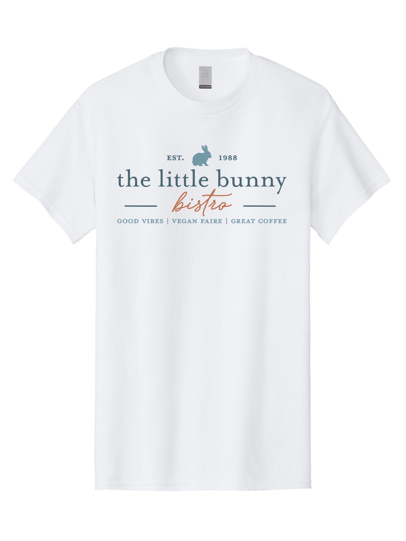 The Little Bunny Bistro Men'S Graphic Tee, 100% Cotton, Comfortable Casual Summer Wear, Machine Washable, Casual Dining, Breakfast, Great Coffee, The Little Bunny Bistro, Est 1988, Bistro Experience, Family Restaurant Aae713 14