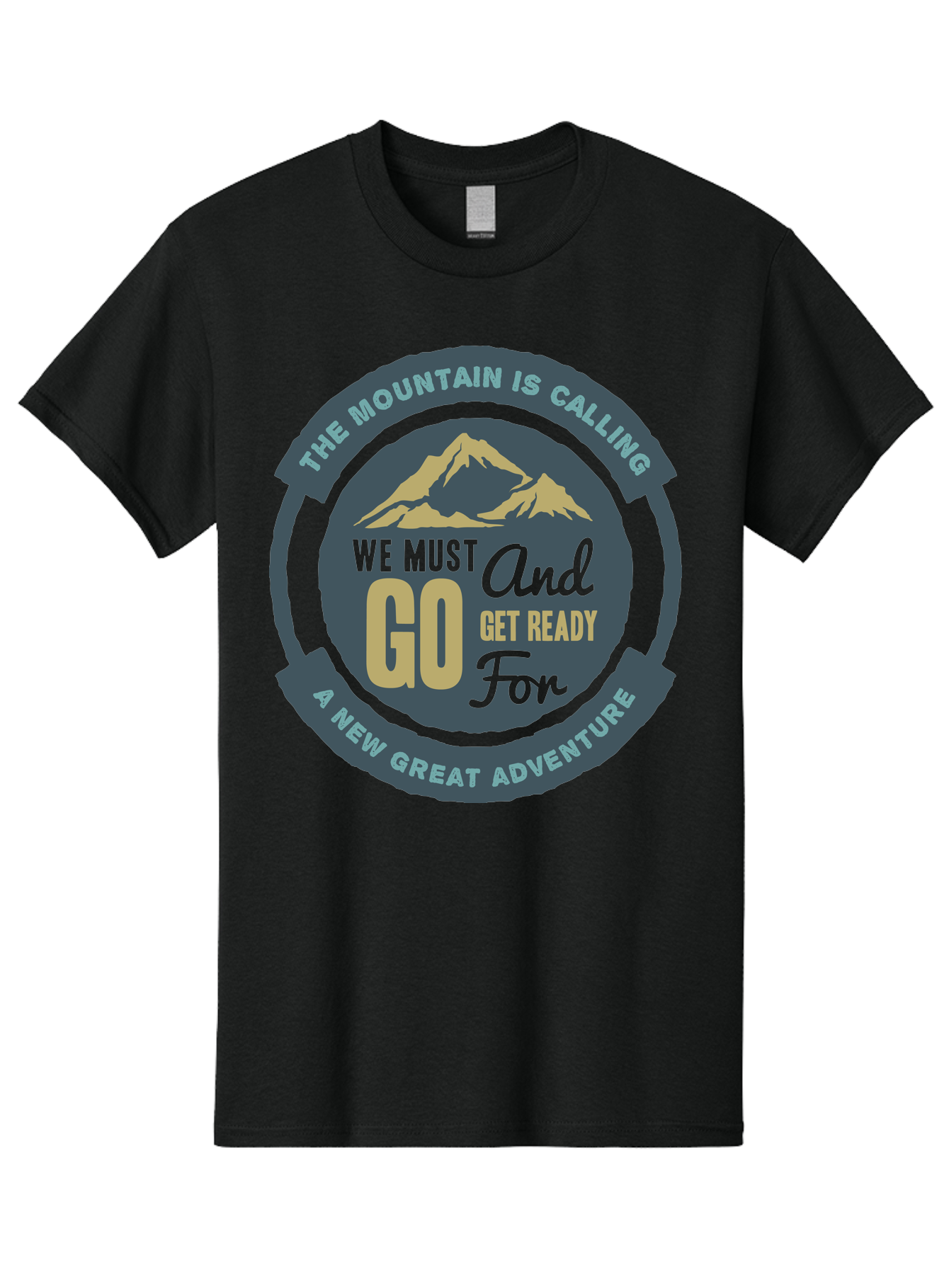 The Mountain Is Calling Men'S Graphic Tee, 100% Cotton, Comfortable Casual Summer Wear, Machine Washable, Mountain Adventure, Outdoor Enthusiasts, Adventure Seekers, Travel Inspiration, Motivational Quote, Hiking Trails, Exploration, Aae717 25