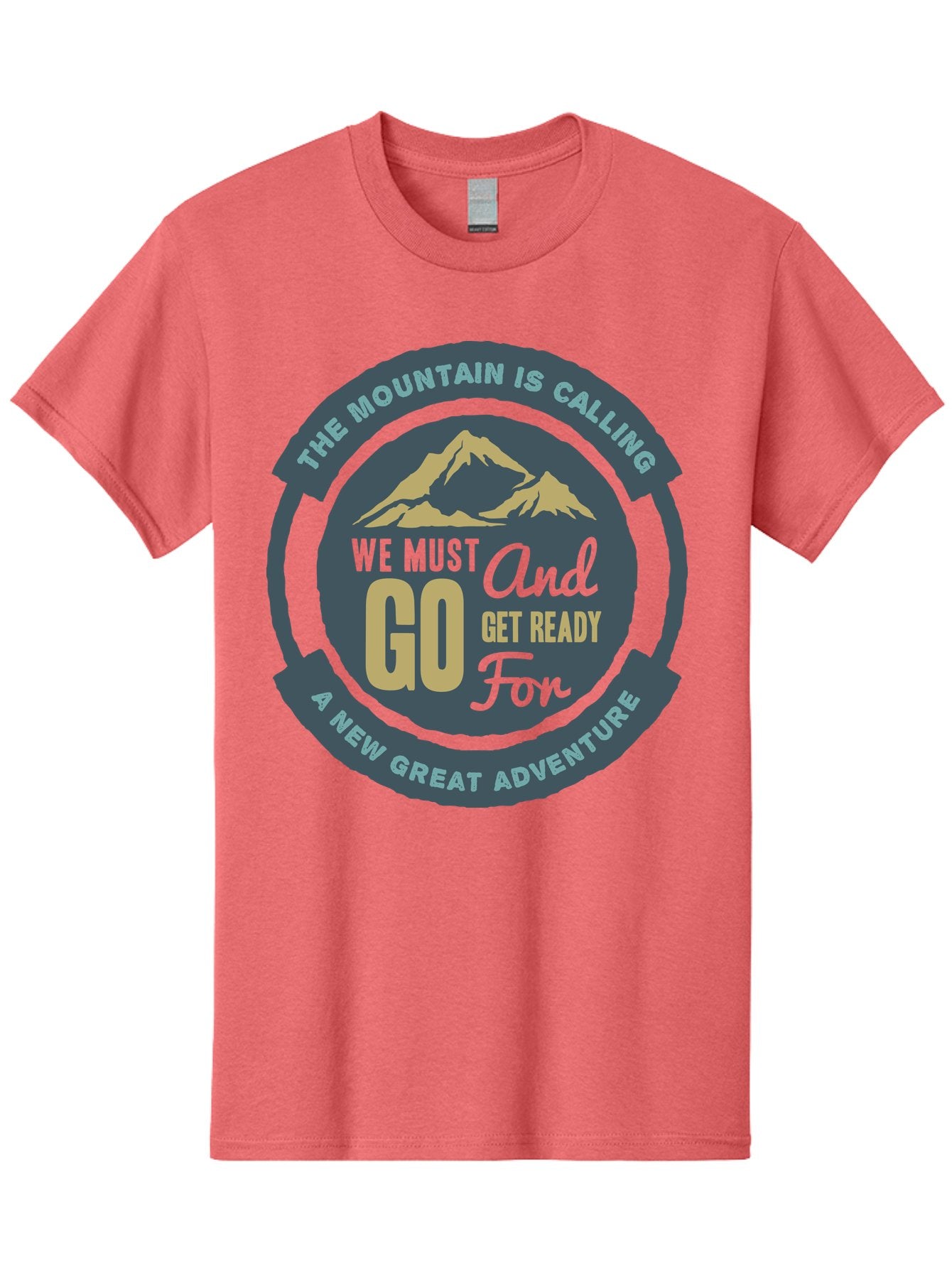 The Mountain Is Calling Men'S Graphic Tee, 100% Cotton, Comfortable Casual Summer Wear, Machine Washable, Mountain Adventure, Outdoor Enthusiasts, Adventure Seekers, Travel Inspiration, Motivational Quote, Hiking Trails, Exploration, Aae717 10