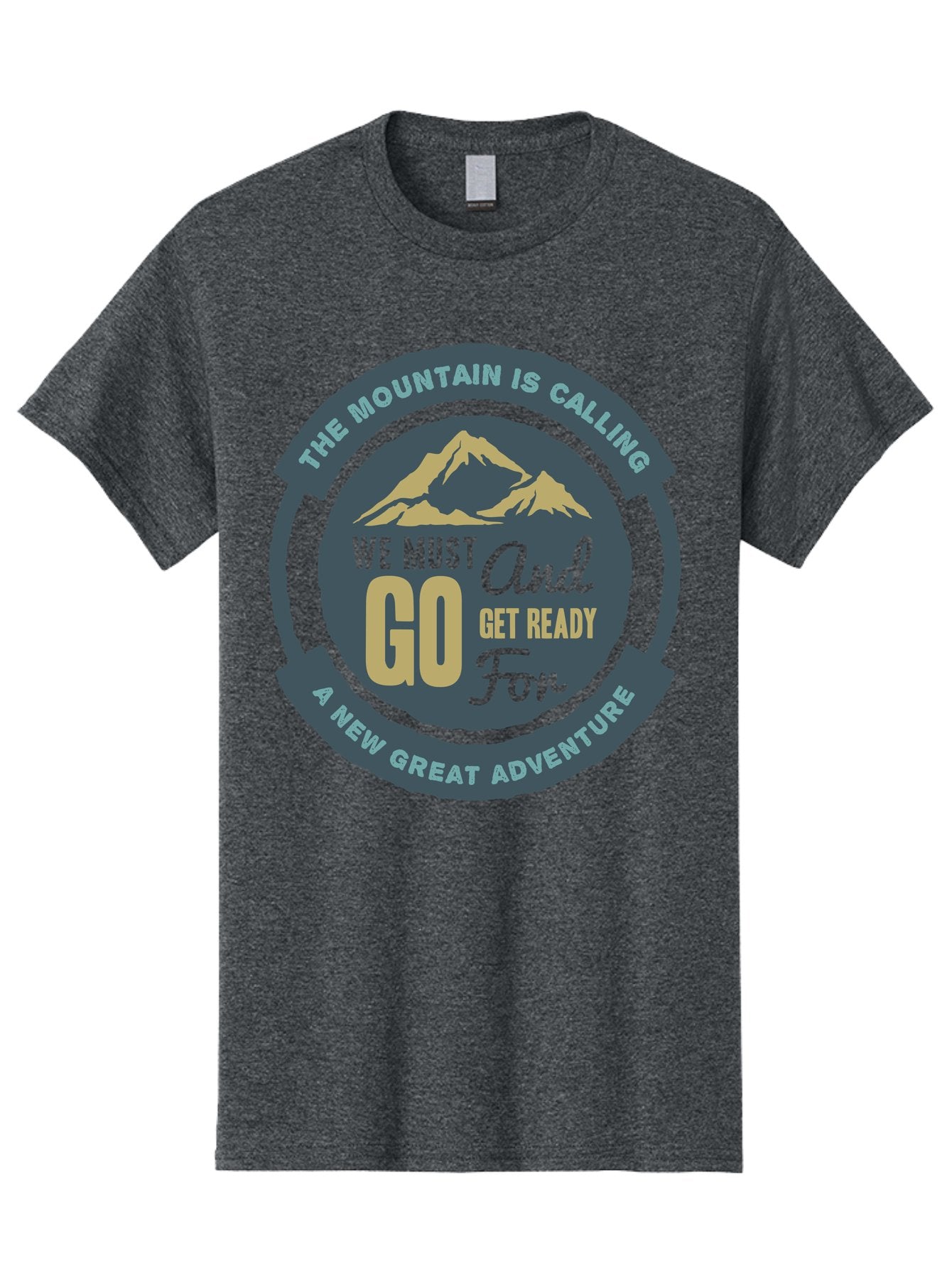 The Mountain Is Calling Men'S Graphic Tee, 100% Cotton, Comfortable Casual Summer Wear, Machine Washable, Mountain Adventure, Outdoor Enthusiasts, Adventure Seekers, Travel Inspiration, Motivational Quote, Hiking Trails, Exploration, Aae717 7