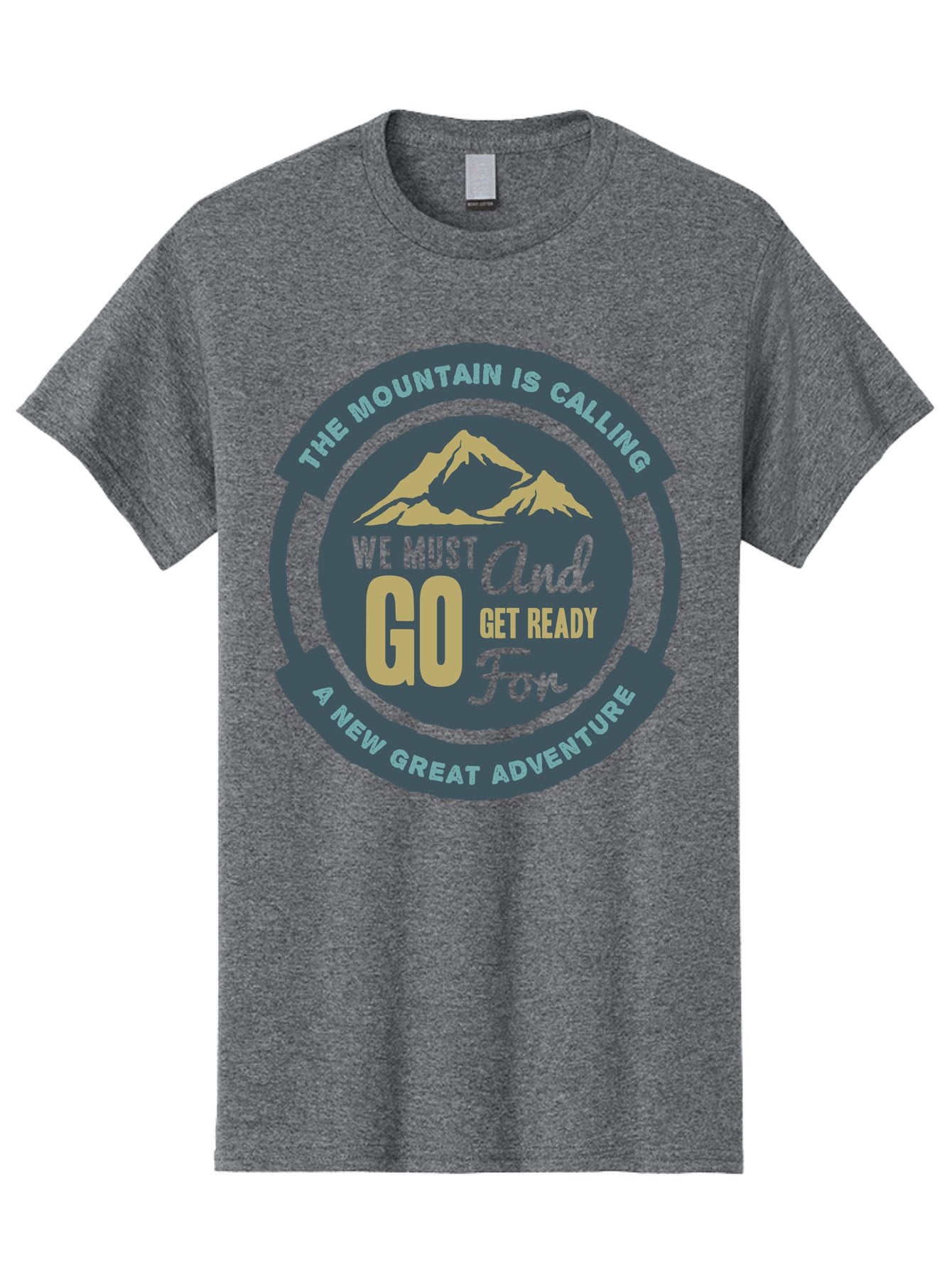 The Mountain Is Calling Men'S Graphic Tee, 100% Cotton, Comfortable Casual Summer Wear, Machine Washable, Mountain Adventure, Outdoor Enthusiasts, Adventure Seekers, Travel Inspiration, Motivational Quote, Hiking Trails, Exploration, Aae717 5