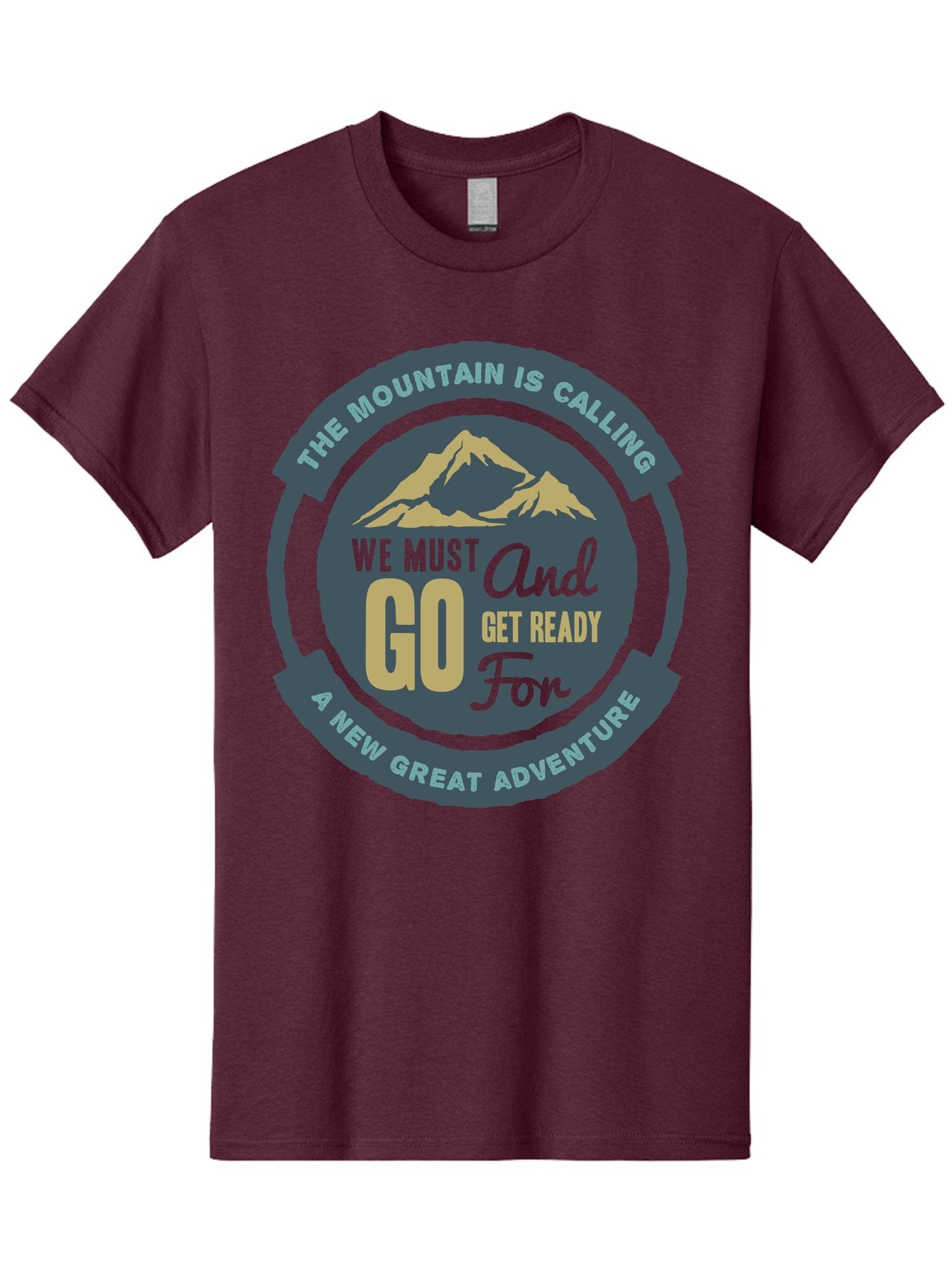 The Mountain Is Calling Men'S Graphic Tee, 100% Cotton, Comfortable Casual Summer Wear, Machine Washable, Mountain Adventure, Outdoor Enthusiasts, Adventure Seekers, Travel Inspiration, Motivational Quote, Hiking Trails, Exploration, Aae717 8